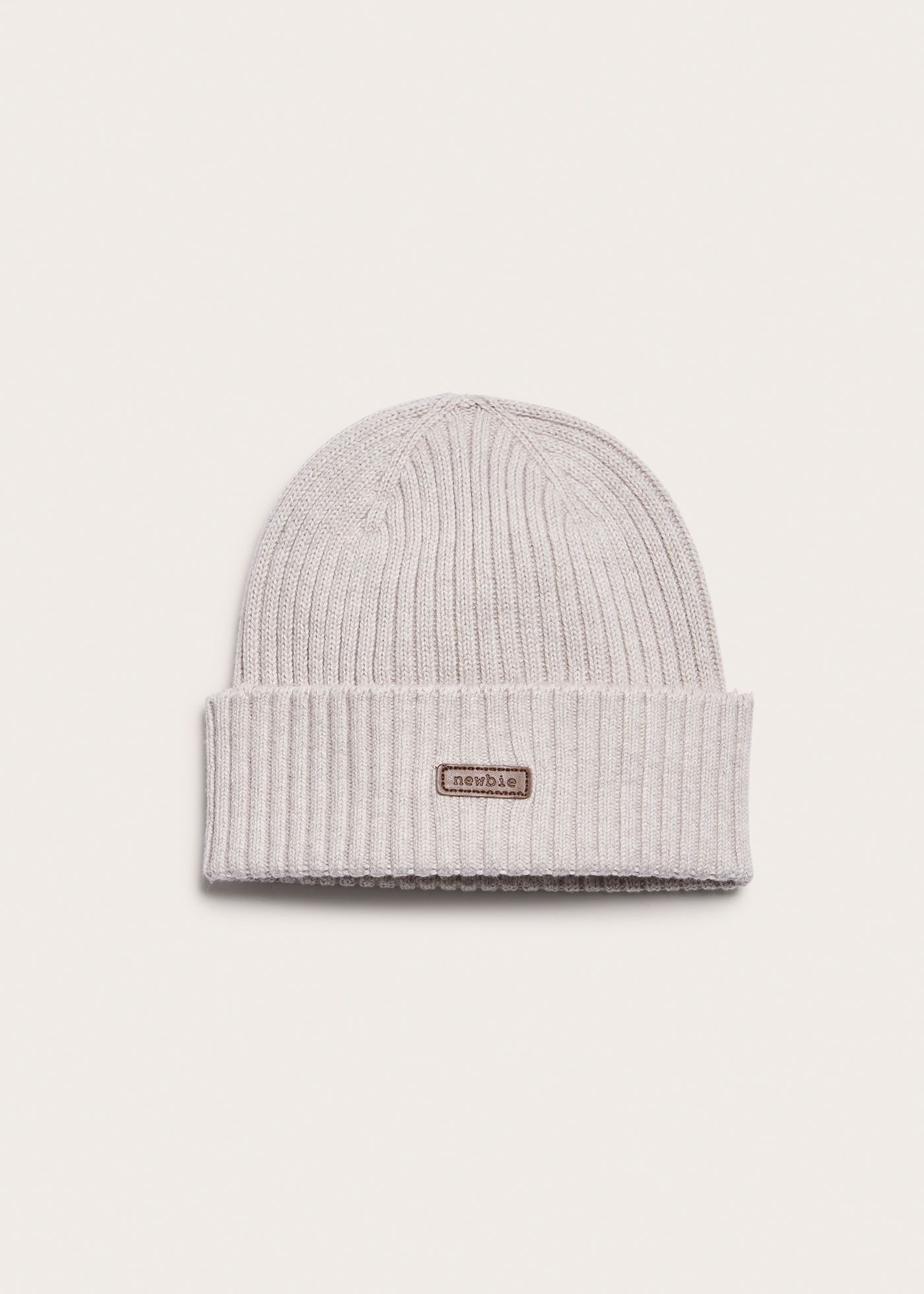 Ribbed beanie | Beige mélange | Baby | Newbie