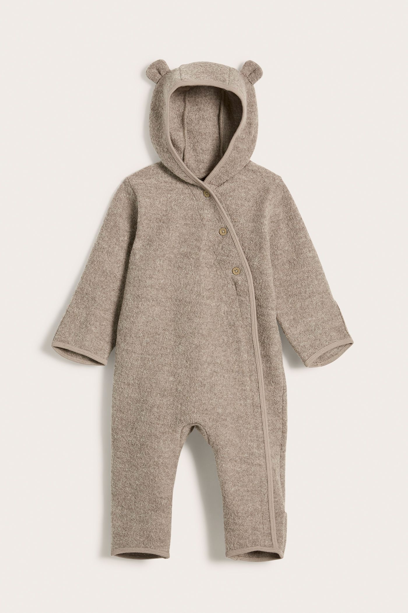 Wool coverall | Brown mélange | Baby | Newbie