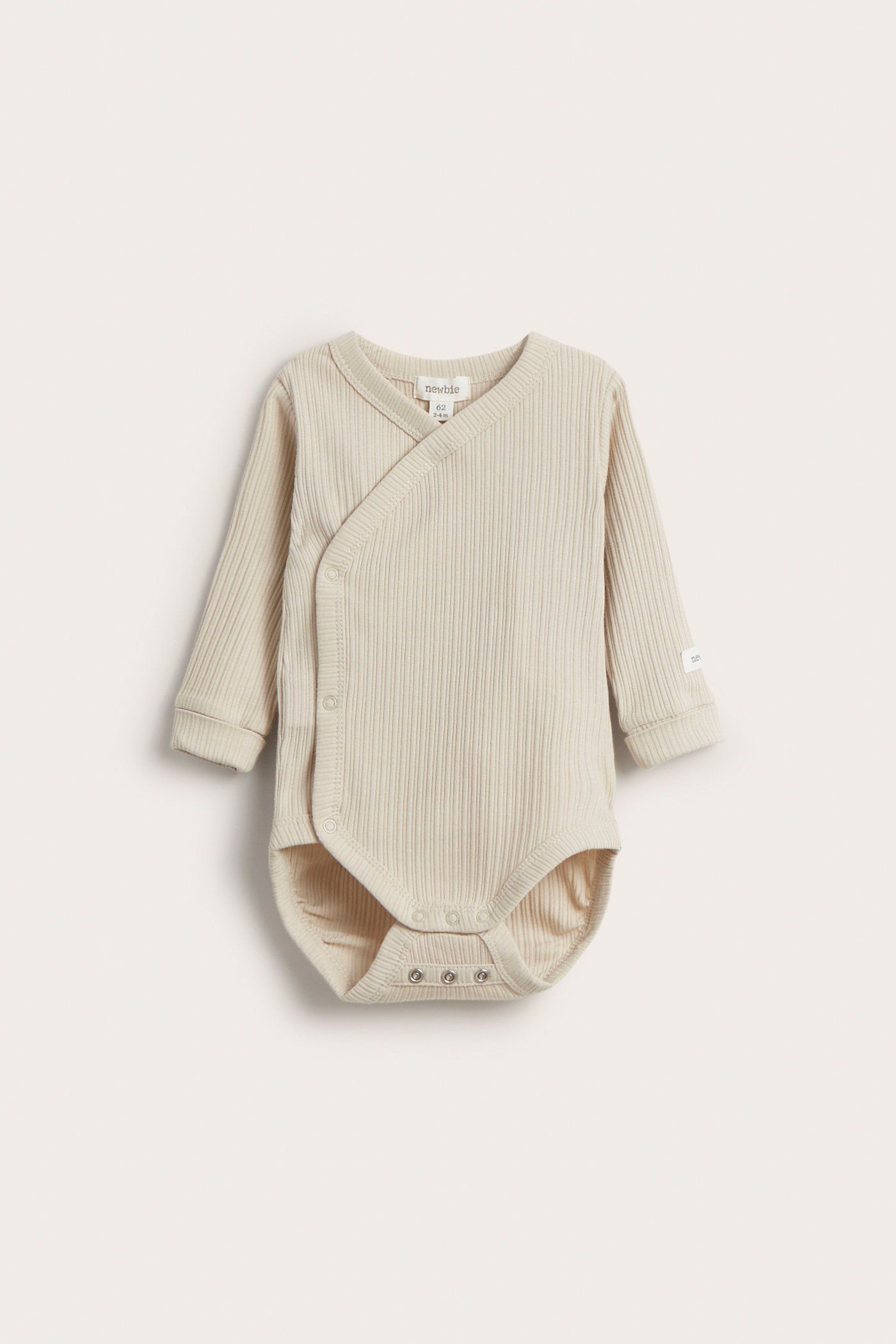 Wrap-style ribbed bodysuit | Beige | Baby | Newbie