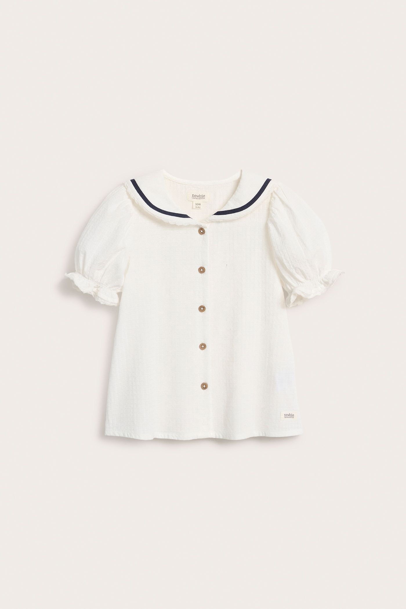Sailor blouse with lace | Off-white | Kids | Newbie