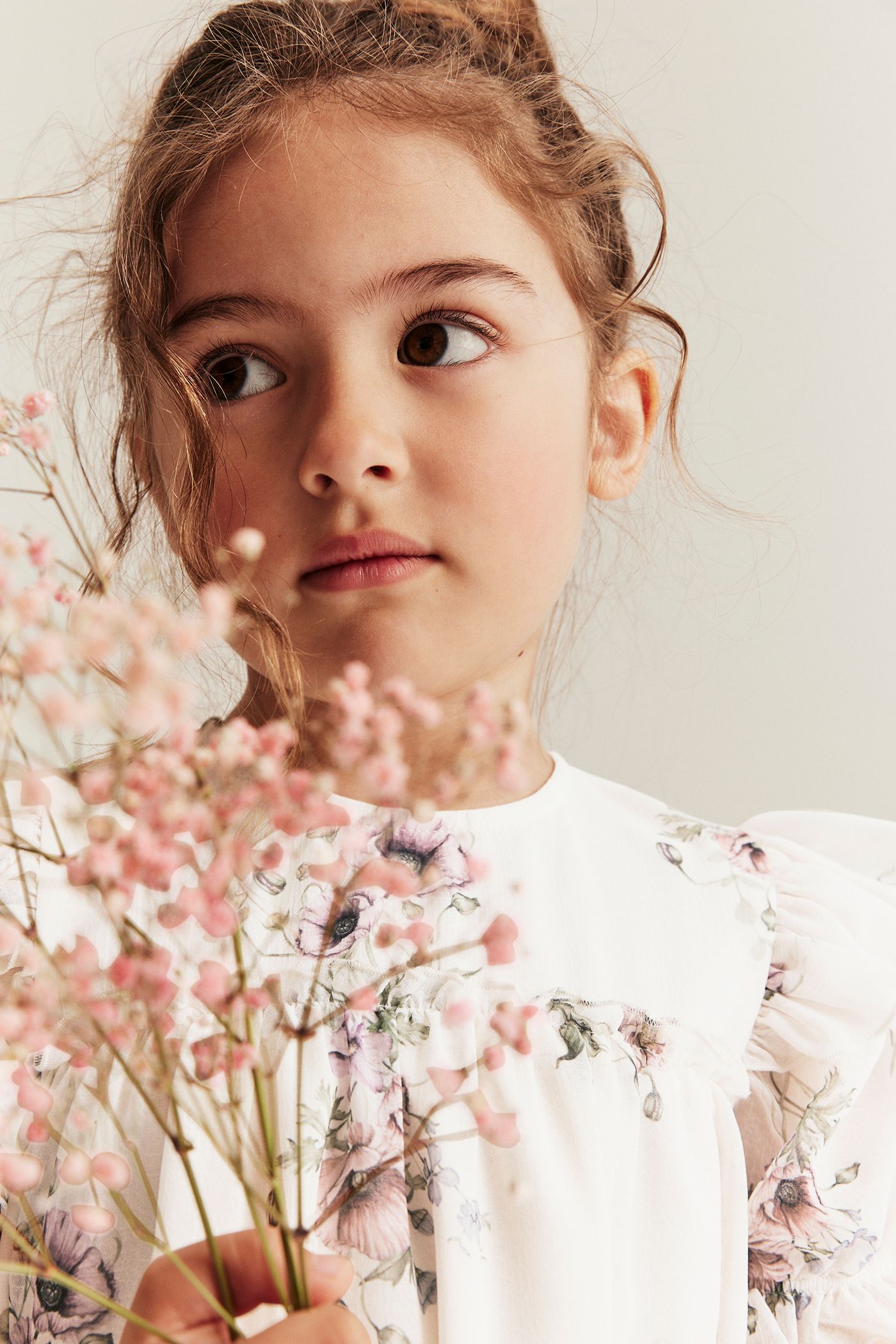 Floral chiffon dress | Off-white | Kids | Newbie