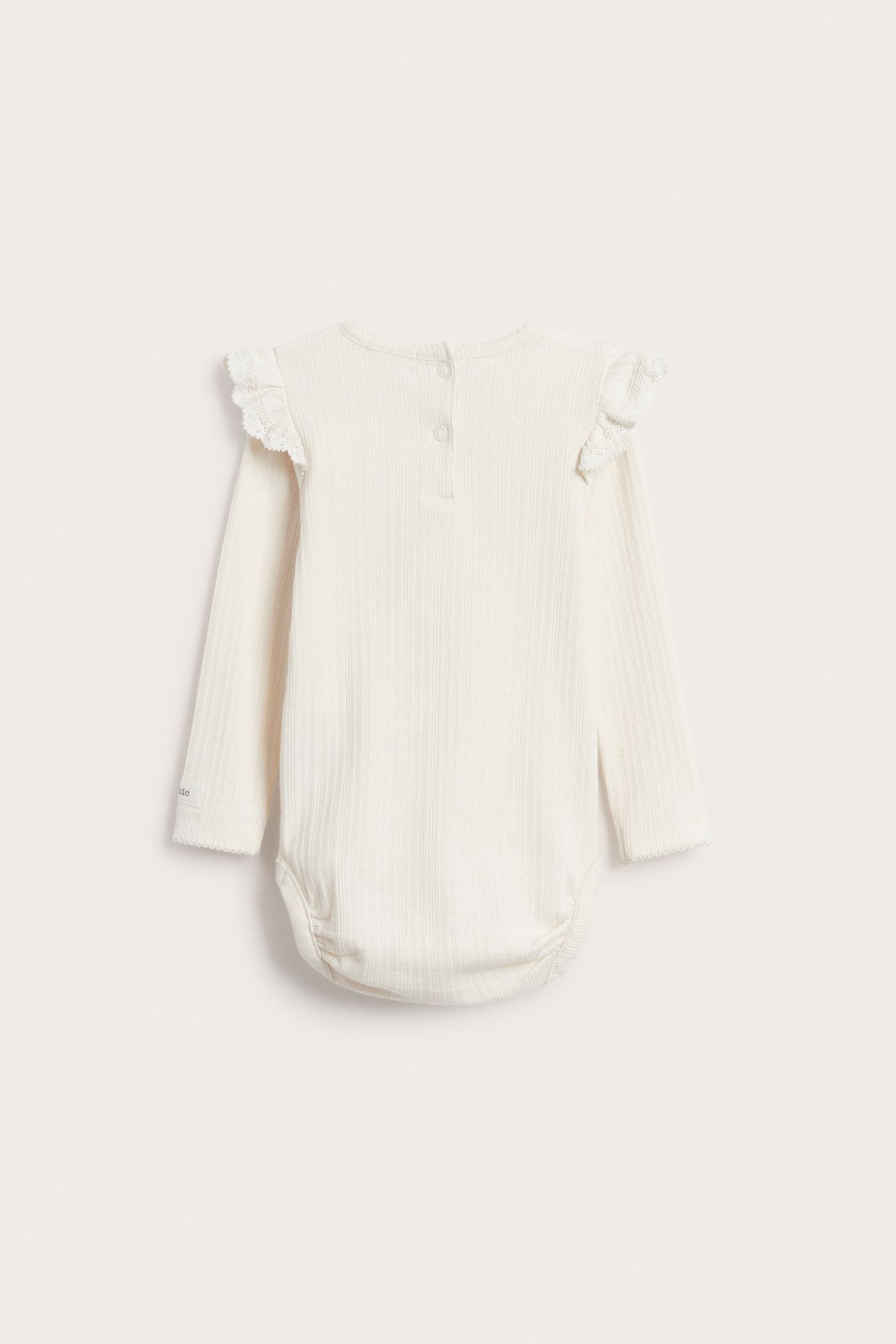 Ribbed bodysuit with frills | Off-white | Baby | Newbie