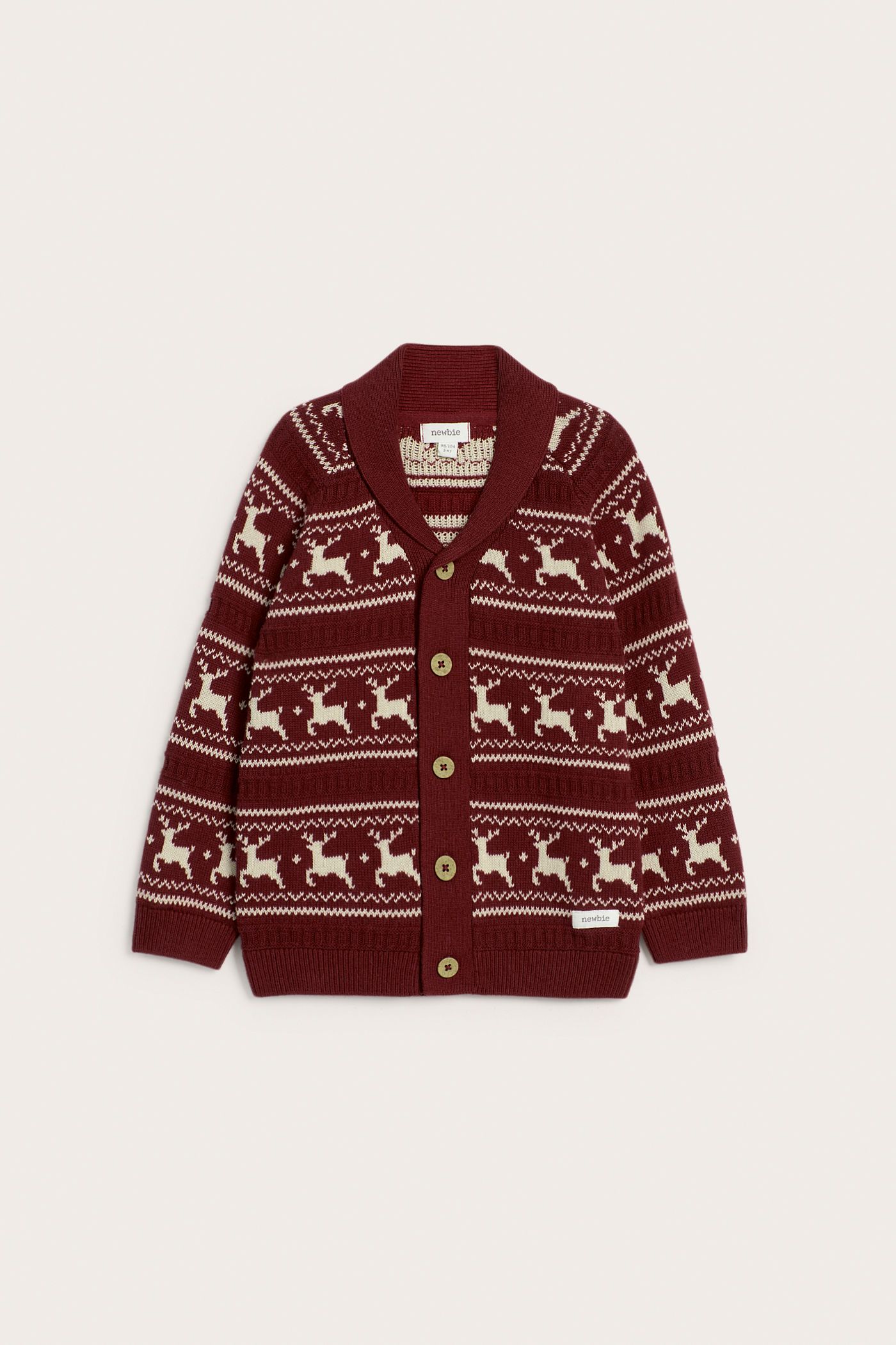 カーディガン 6 (ROKU) - roku beauty&youth JACQUARD KNIT CARDIGAN Jacquard-knit cardigan | Red | Kids | Newbie