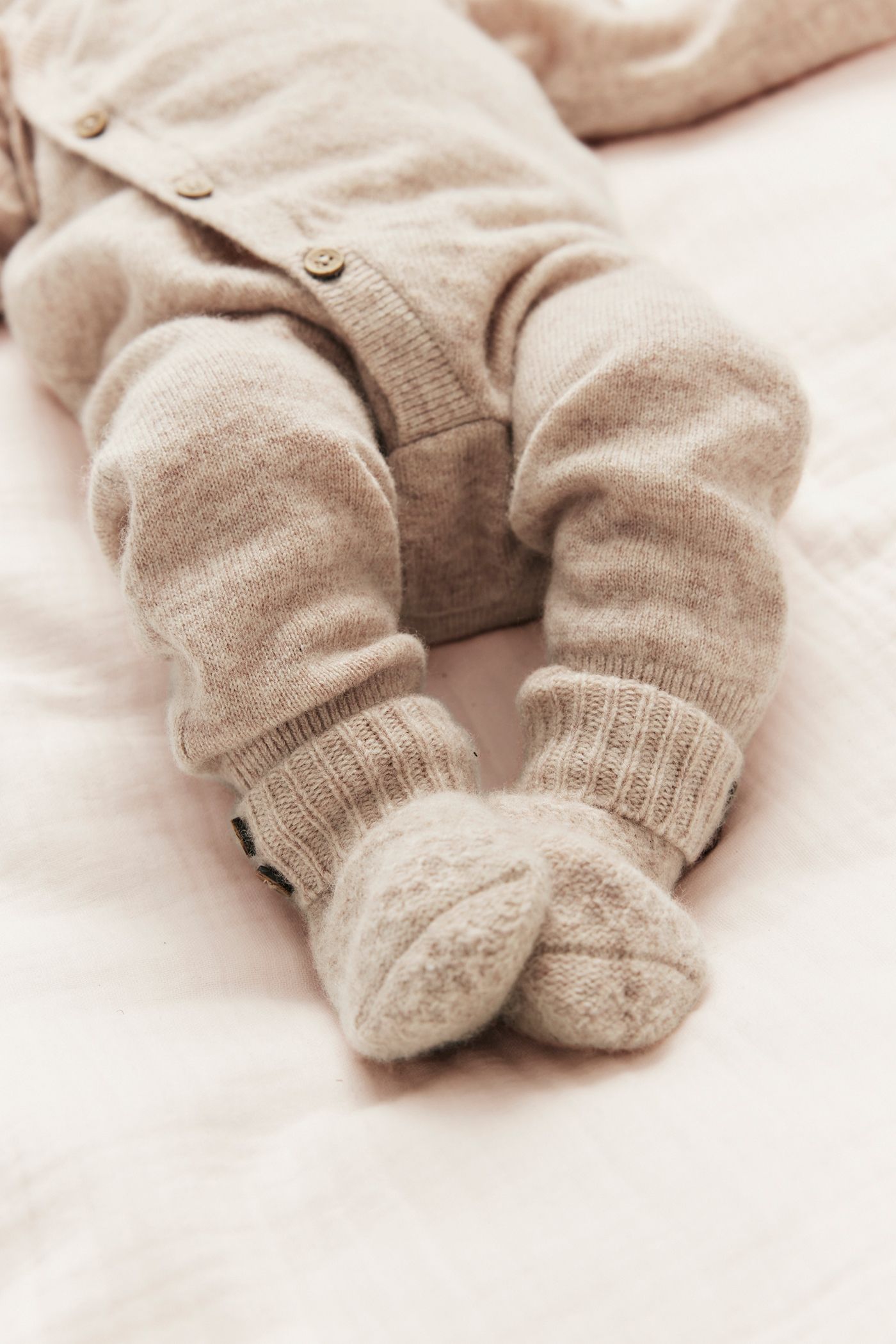 Wool cashmere blend jumpsuit | Beige mélange | Baby | Newbie
