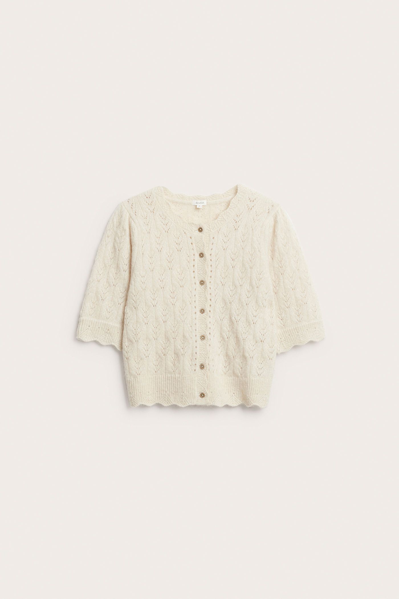 Wool blend cardigan from Newbie Woman | Light beige | Kids | Newbie