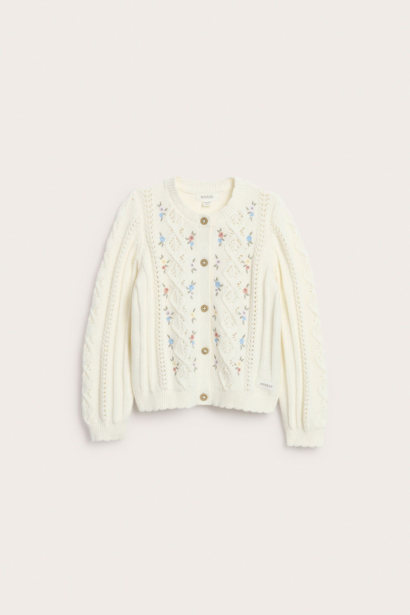 Floral pattern-knitted cardigan | Off-white | Kids | Newbie