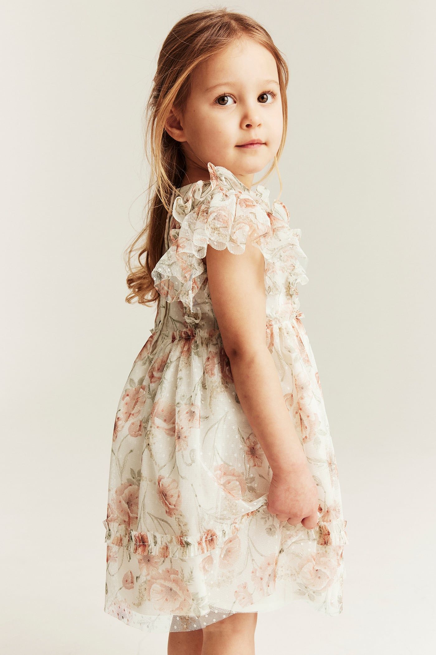 Floral mesh dress | Off-white | Kids | Newbie