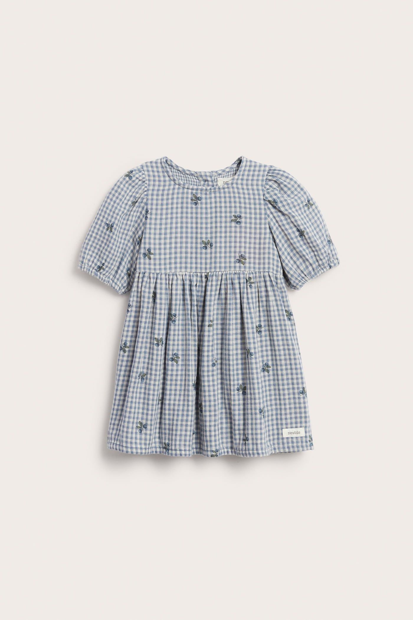 Plaid dress with blueberry print | Blue | Baby | Newbie Plaid dress with blueberry print | Blue | Baby | Newbie