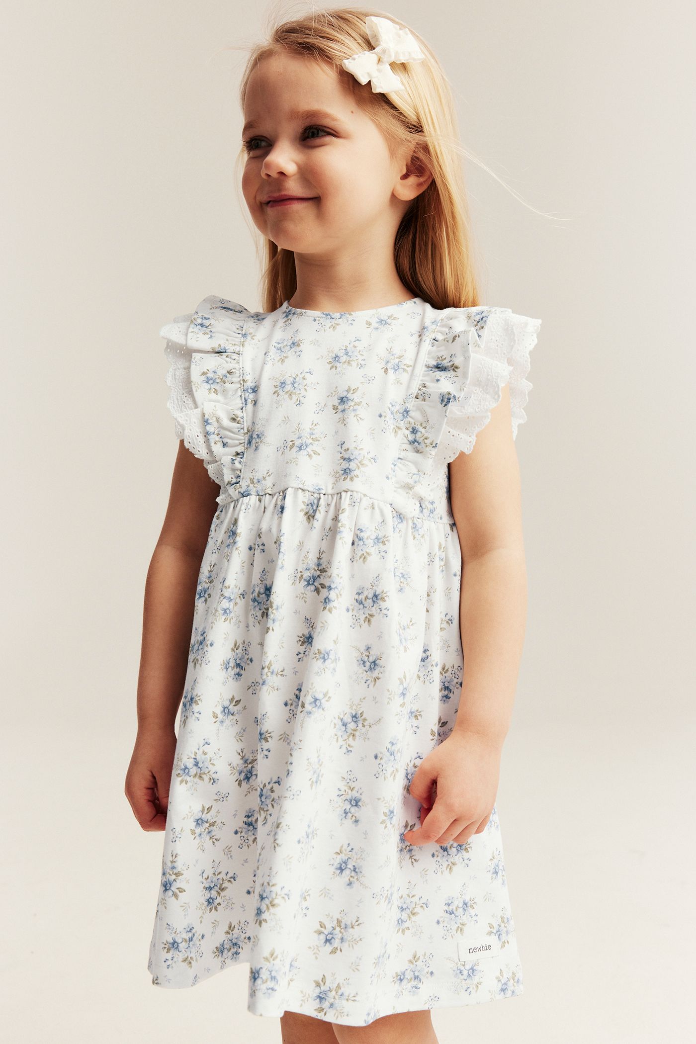 Floral dress with frill | Off-white | Kids | Newbie