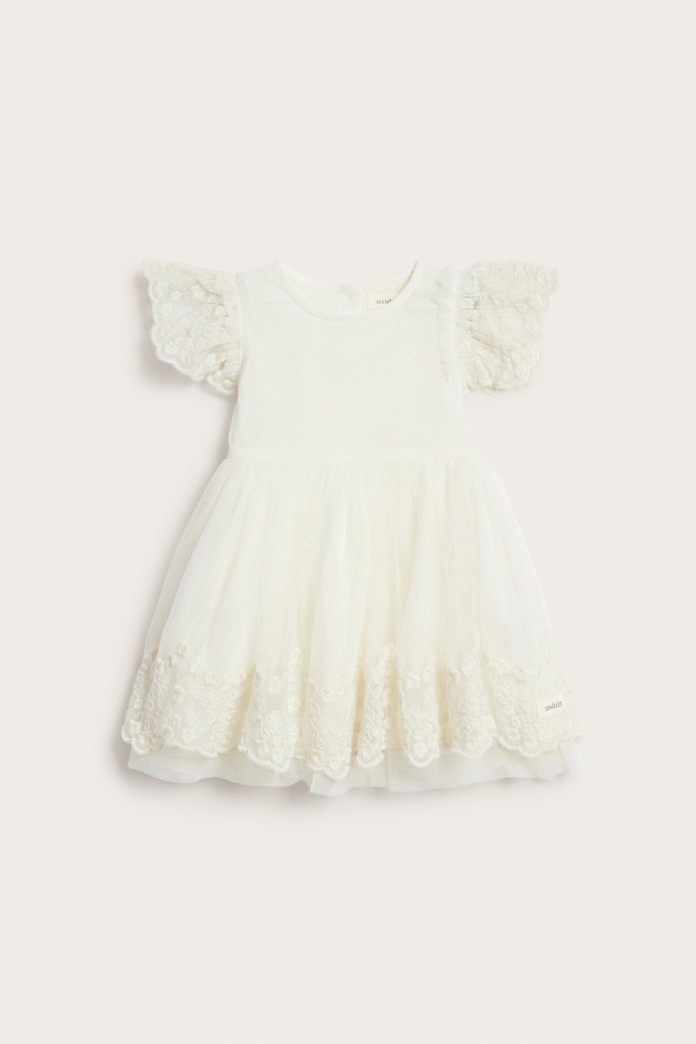 Mesh dress with embroidery | Off-white | Baby | Newbie