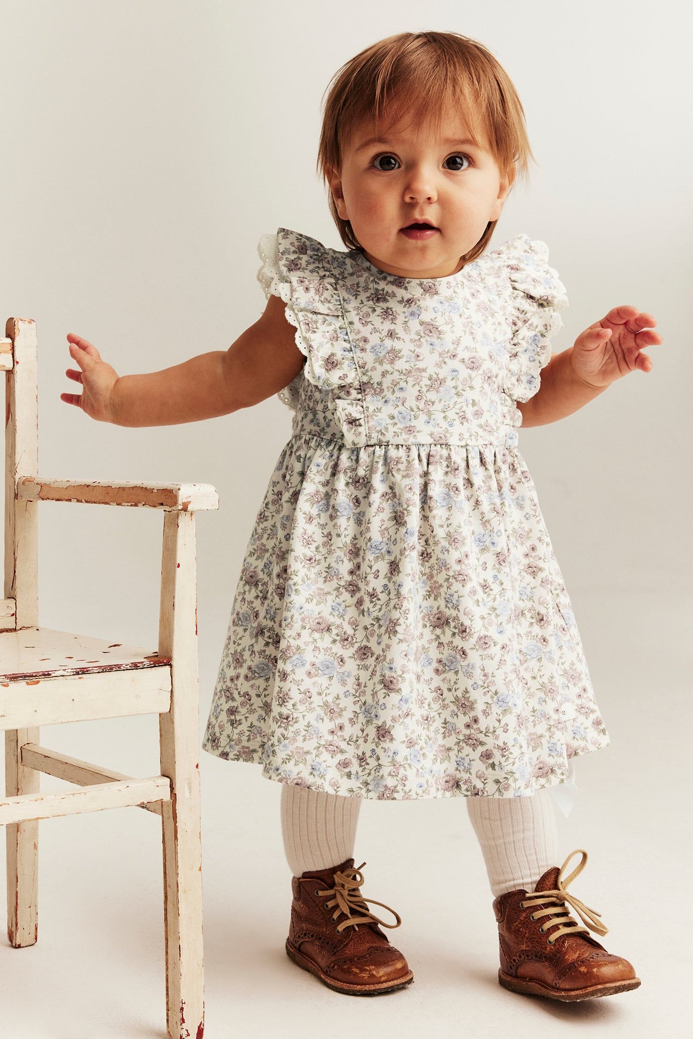 Ditsy floral dress with lace | Off-white | Baby | Newbie Ditsy floral dress with lace | Off-white | Baby | Newbie