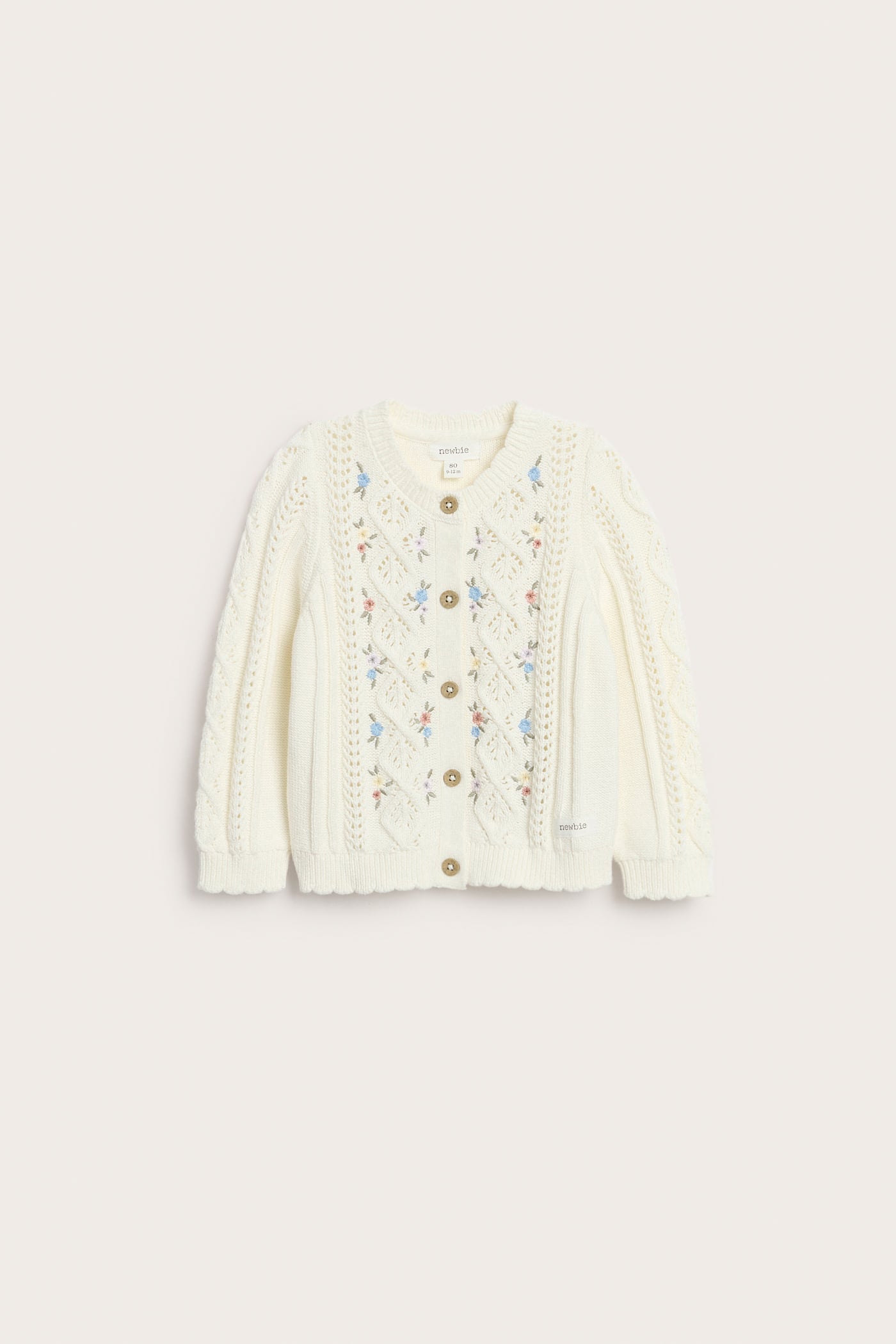 Floral pattern-knitted cardigan | Off-white | Kids | Newbie