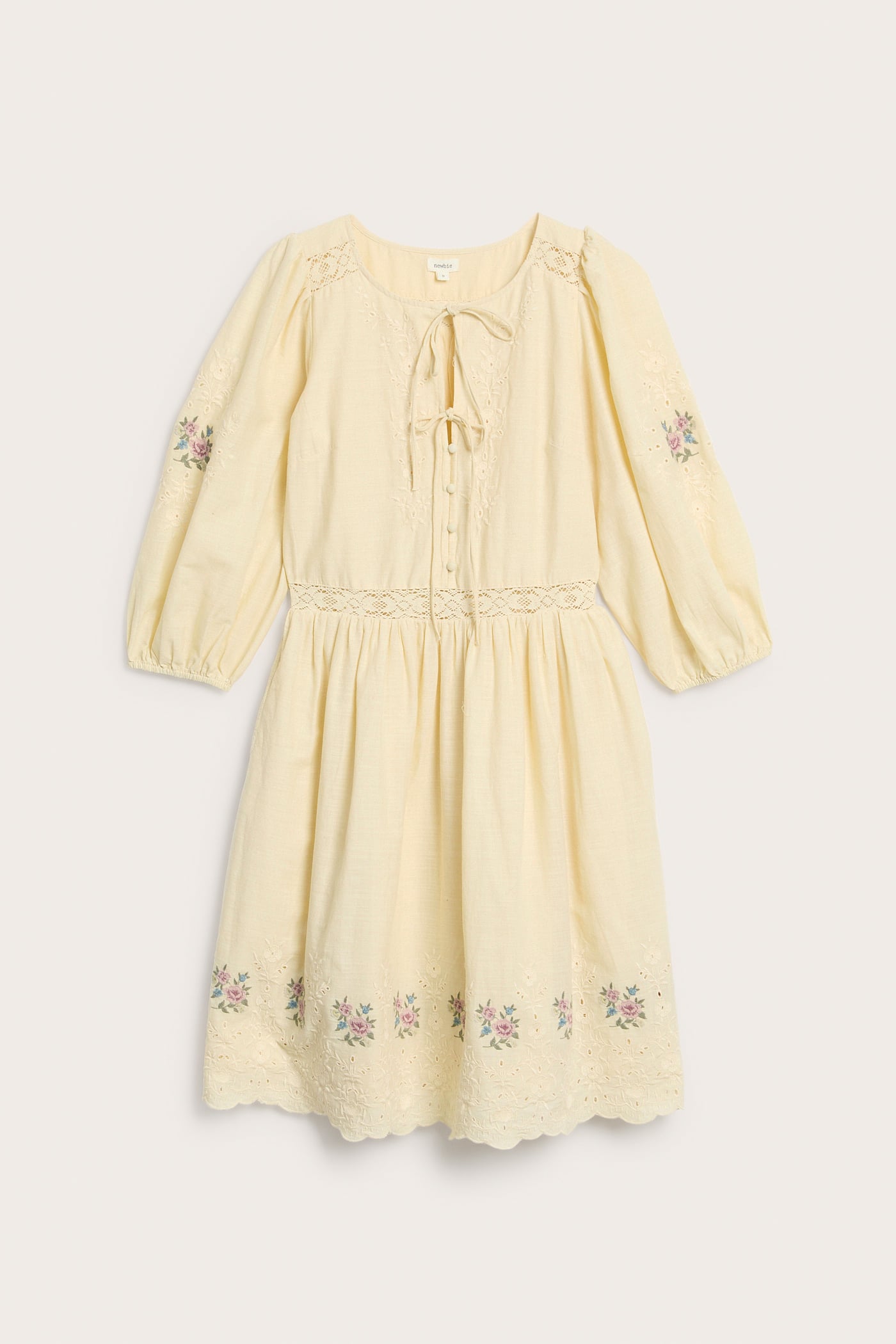 Mesh dress with embroidery | Yellow | Baby | Newbie