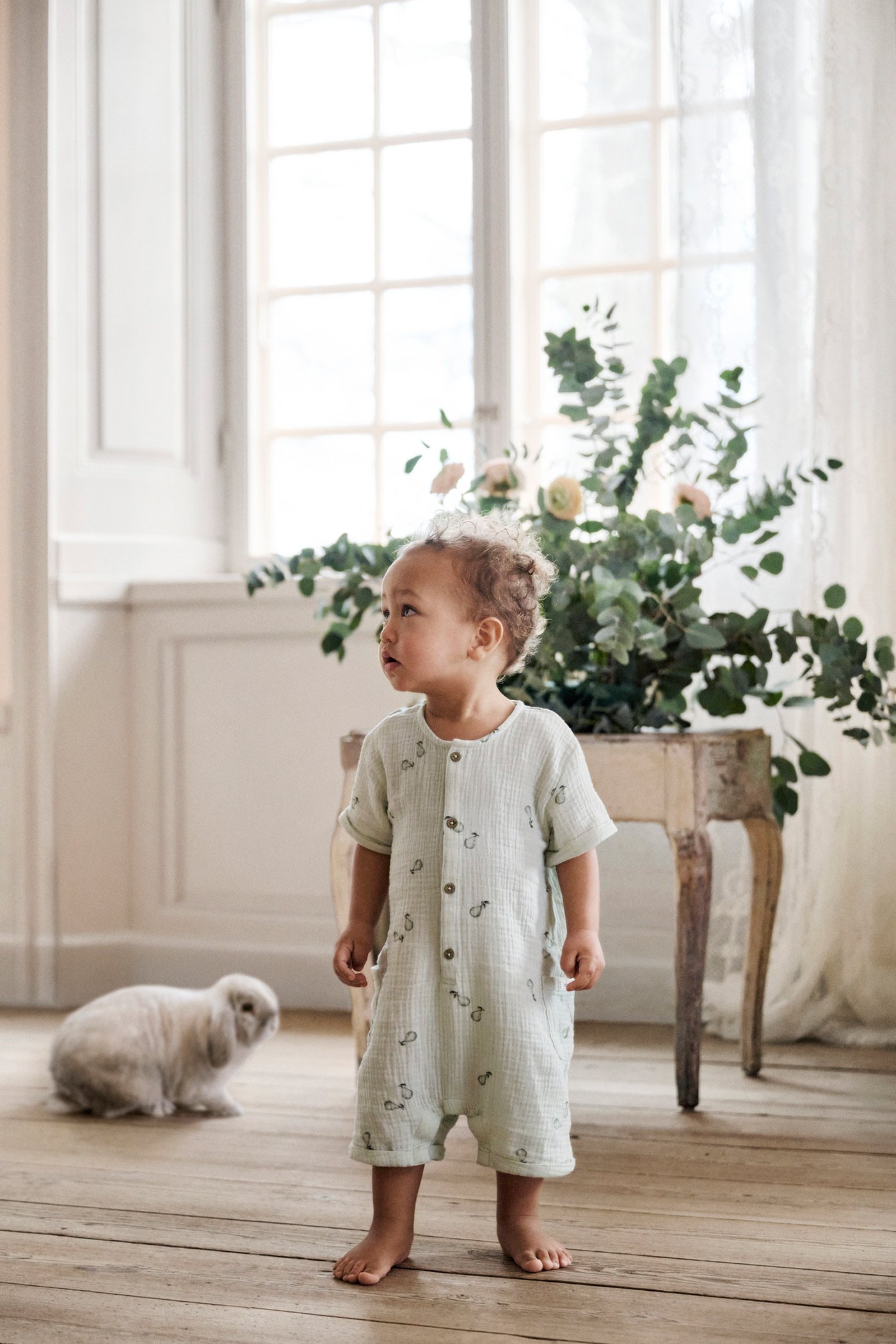 Fox theme windproof coverall | Beige | Baby | Newbie