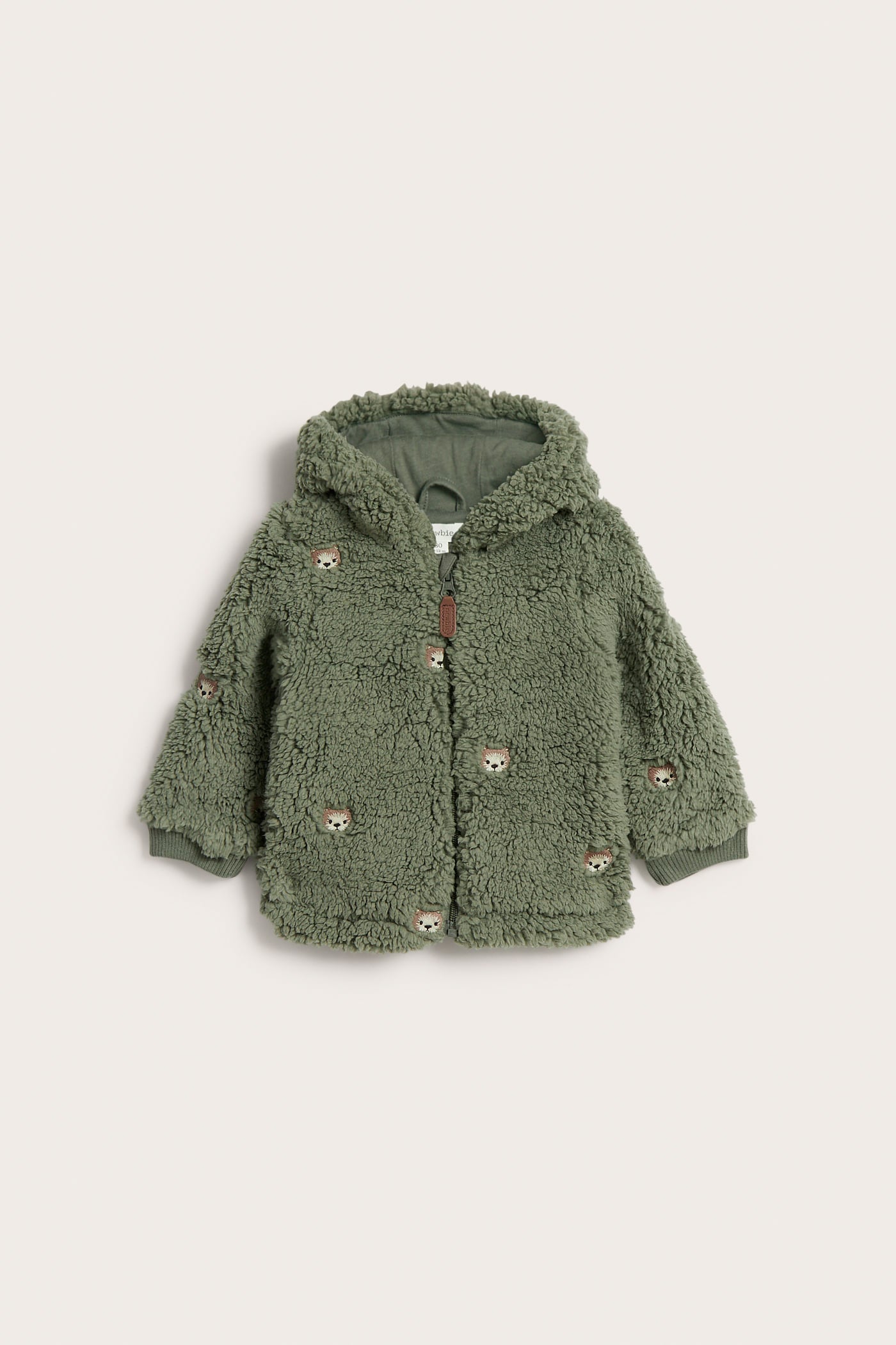Pile jacket with fox motif | Dark green | Baby | Newbie