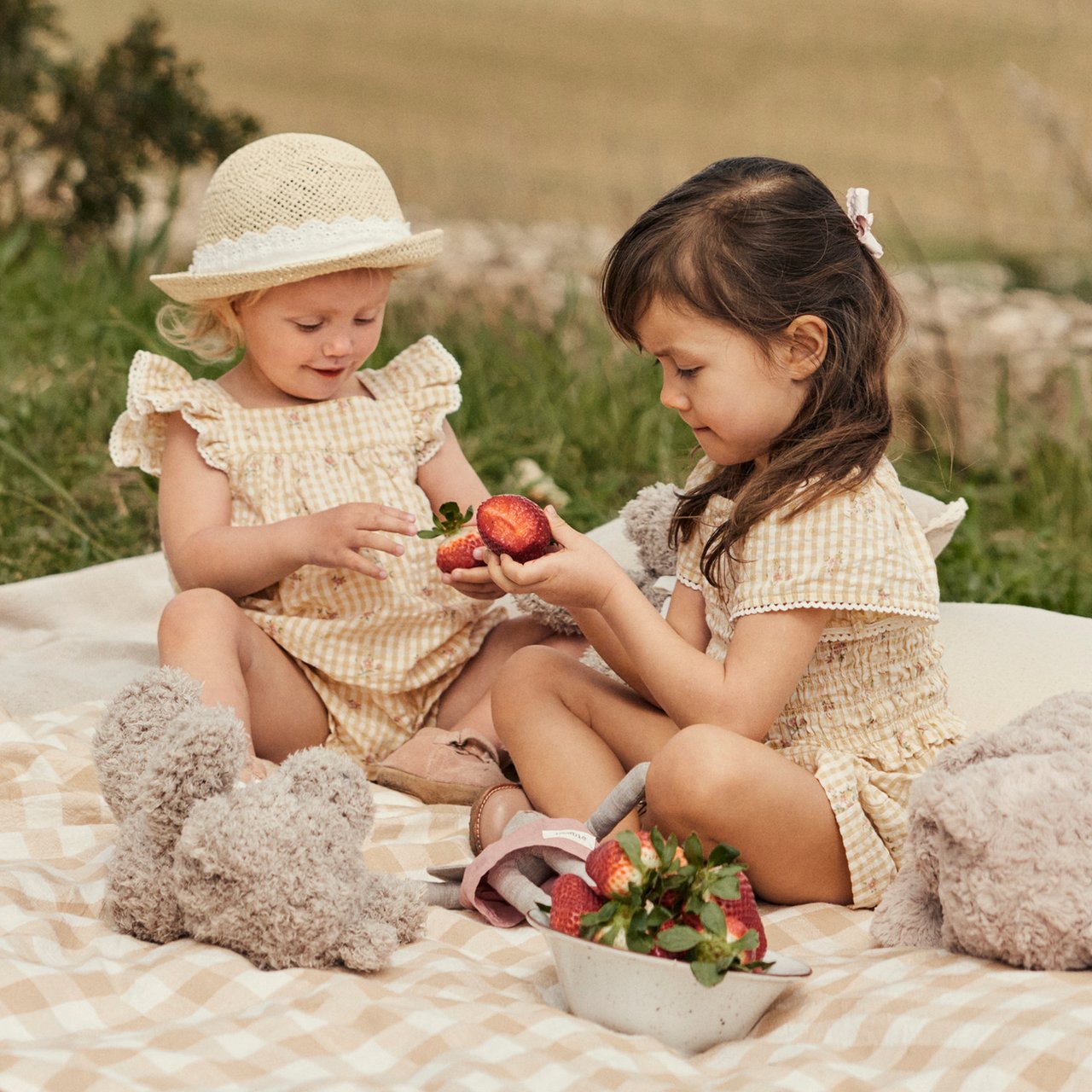 Sisters in matching outfits