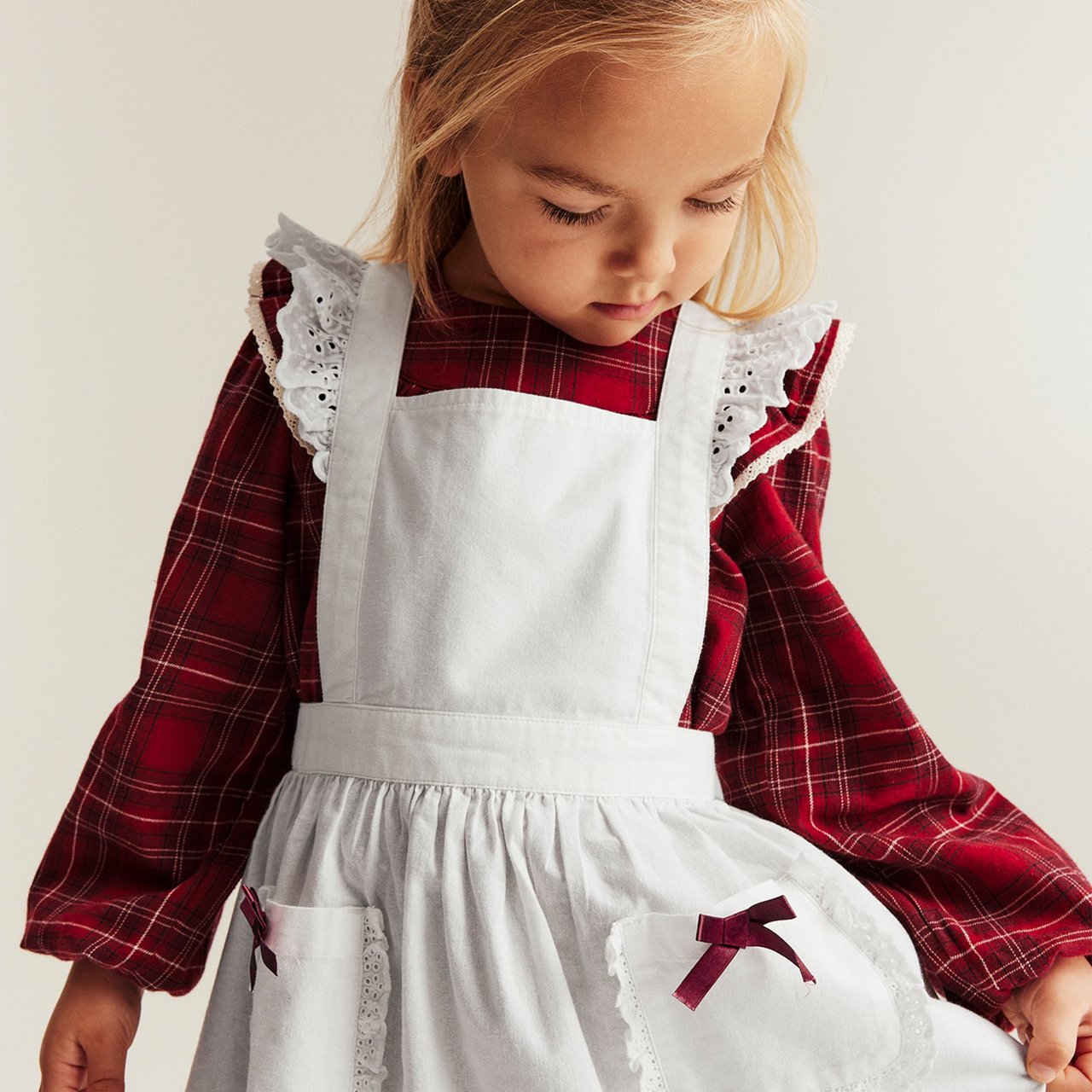 Girl wearing an apron