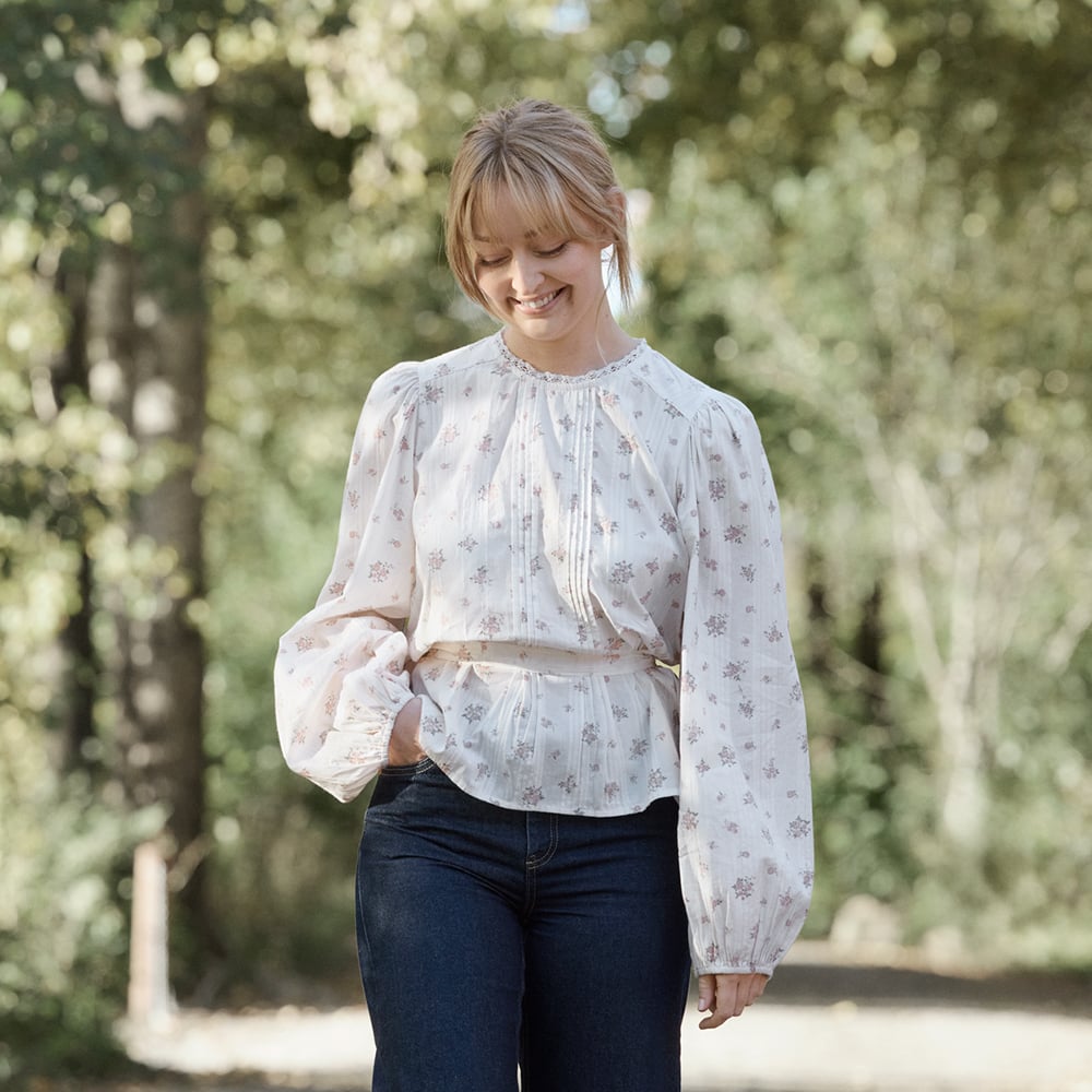 Woman in knitted sweater