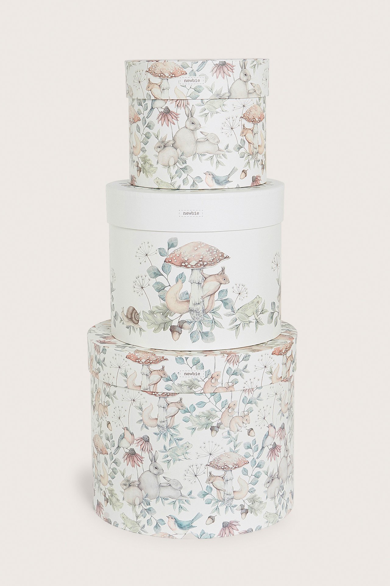 Forest print round boxes (3-pack)