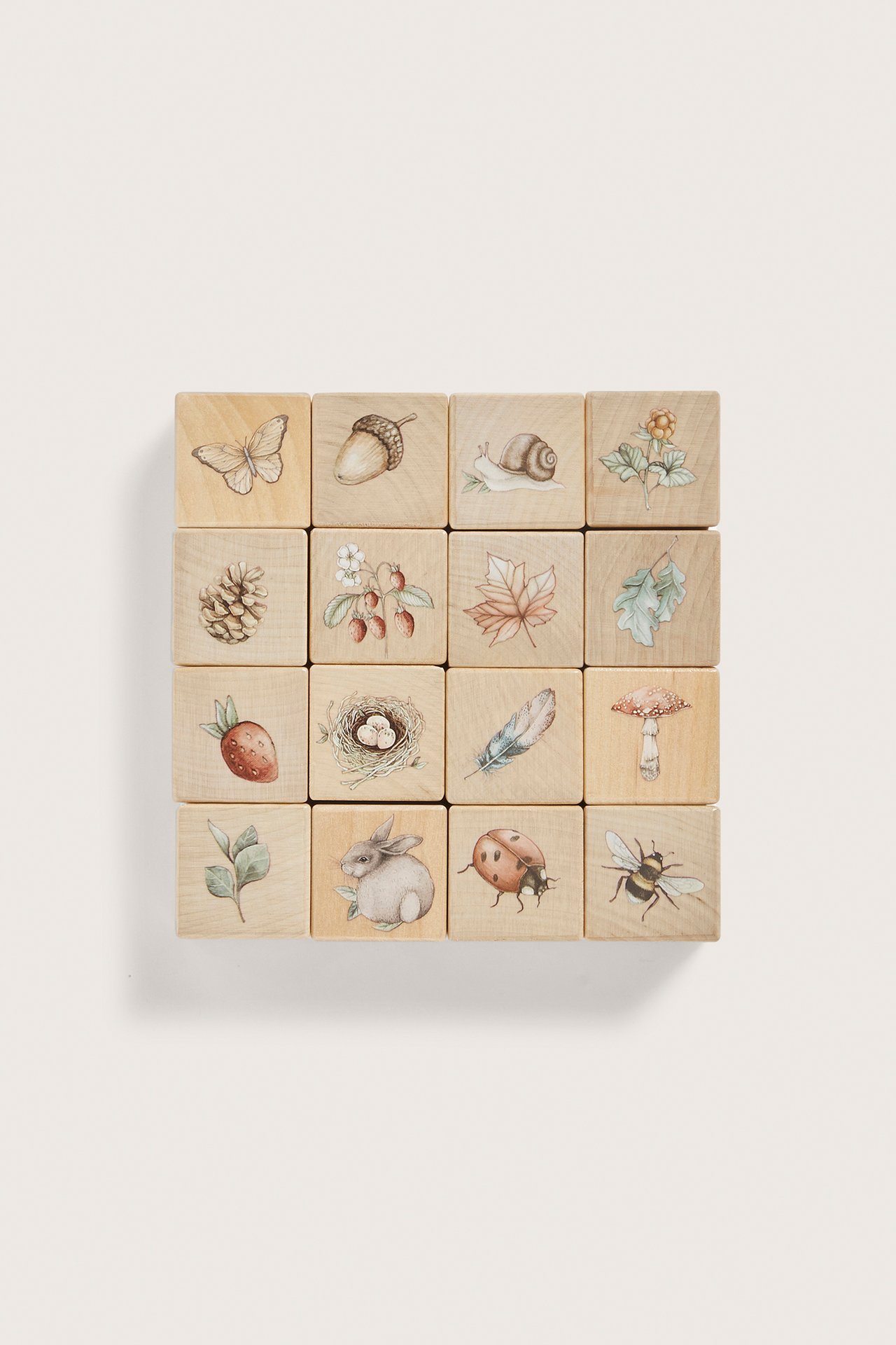 Wooden blocks forest motifs - Off-white - 4