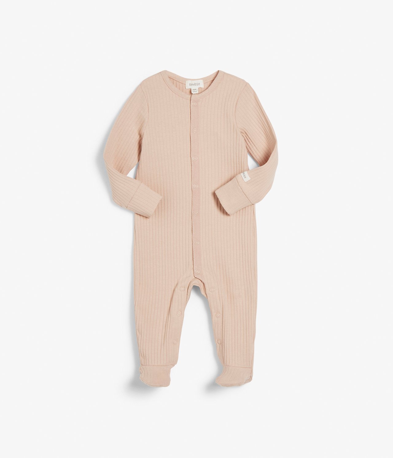 Baby pink ribbed sleepsuit - Hellrosa - 2