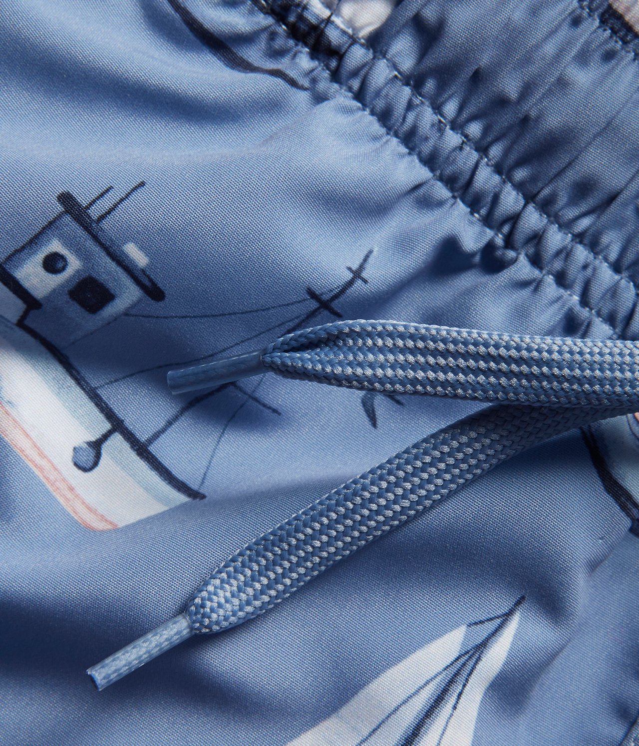 Kids blue trunks with boat print - Blau - 1