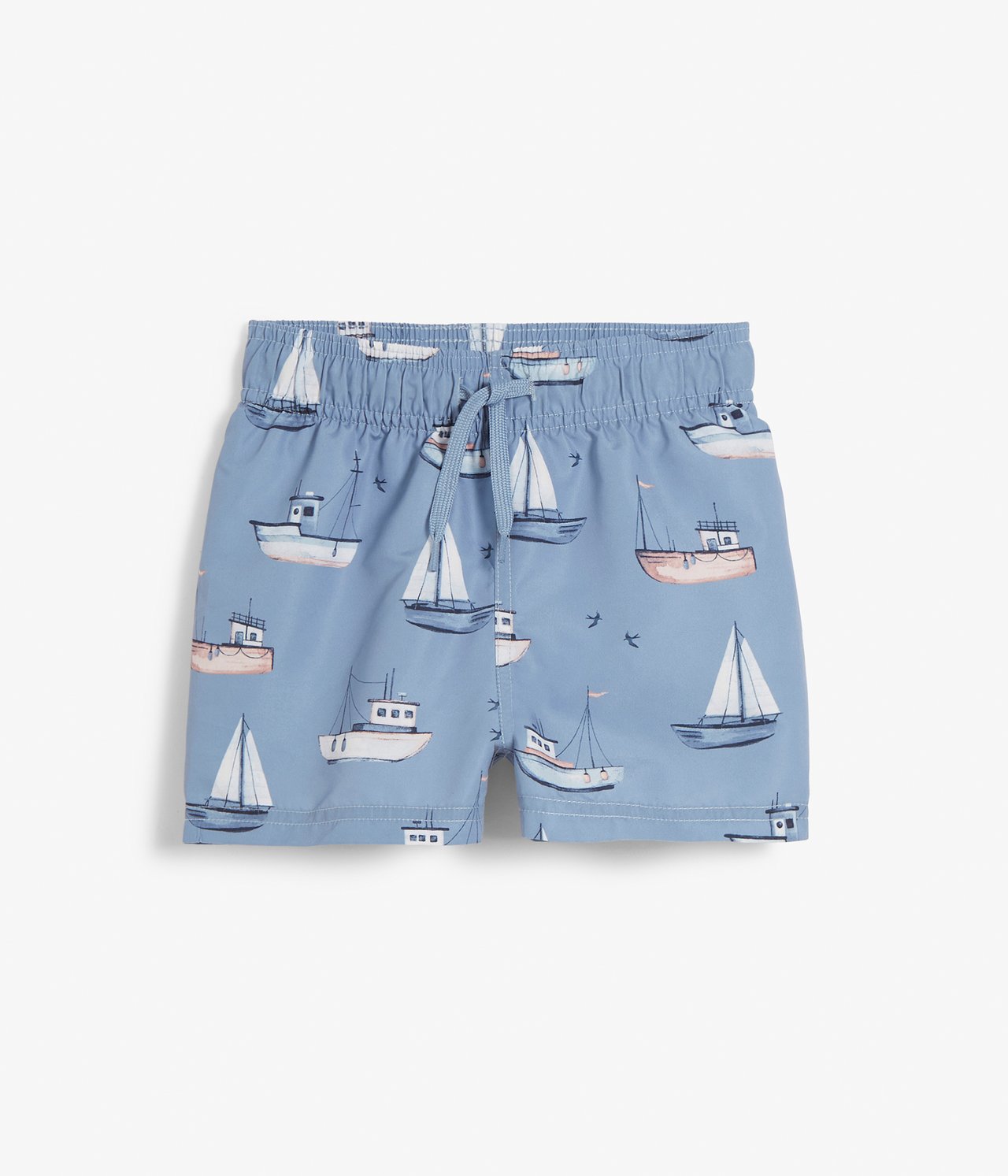 Kids blue trunks with boat print - Blau - 2