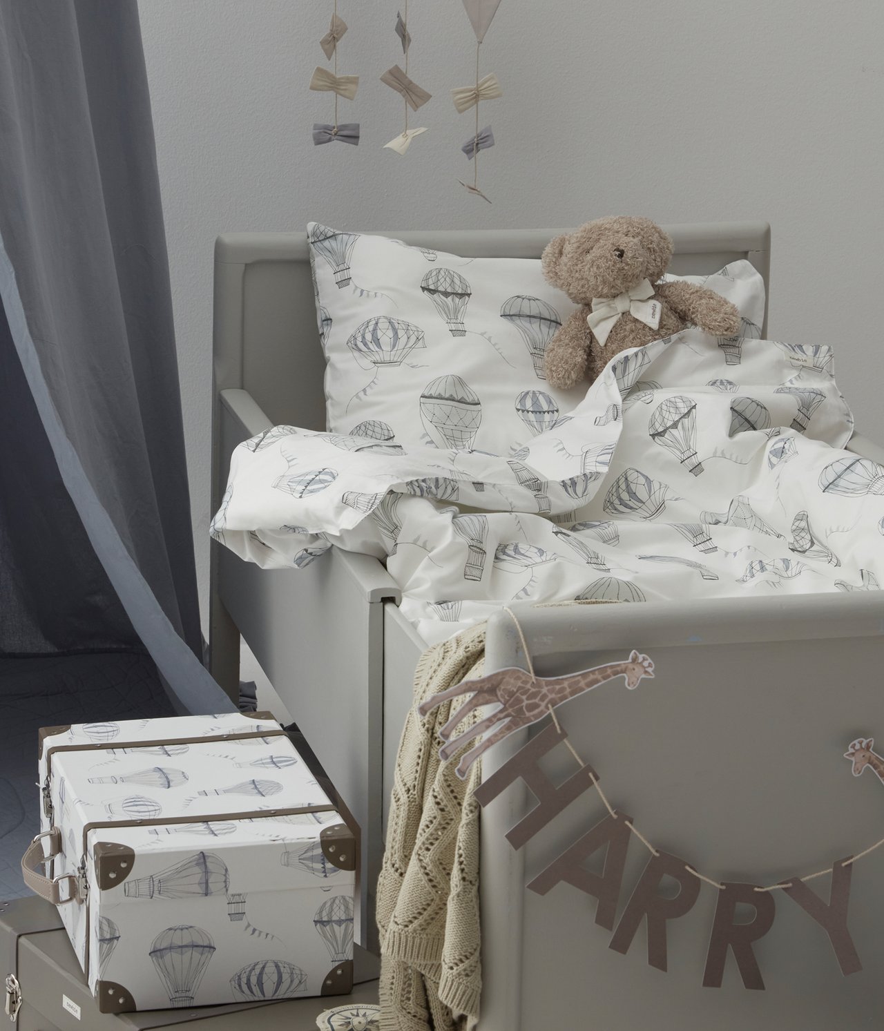 Hot air balloon baby bedding set 100x130