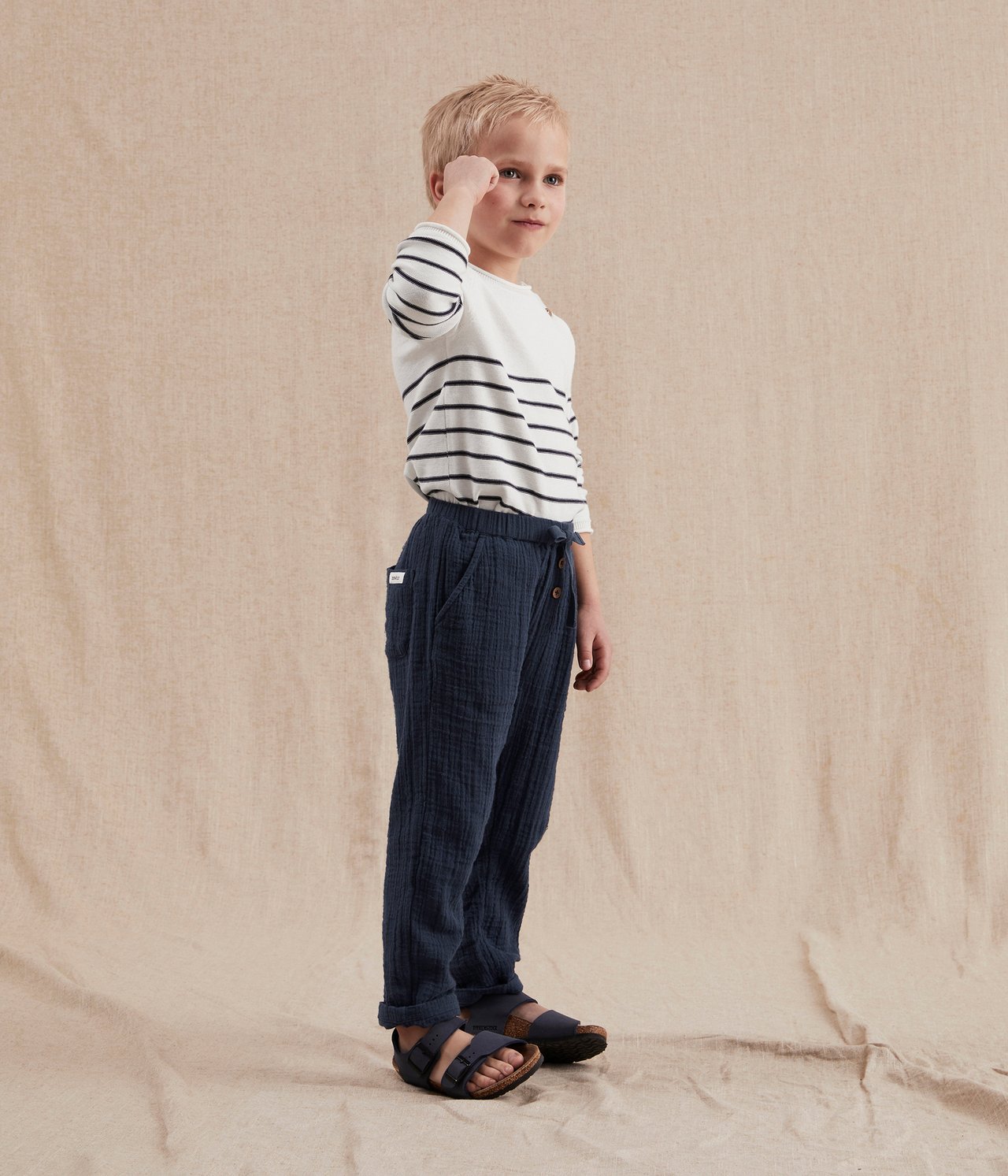 Kids blue crêpe trousers - Dunkelblau - 2