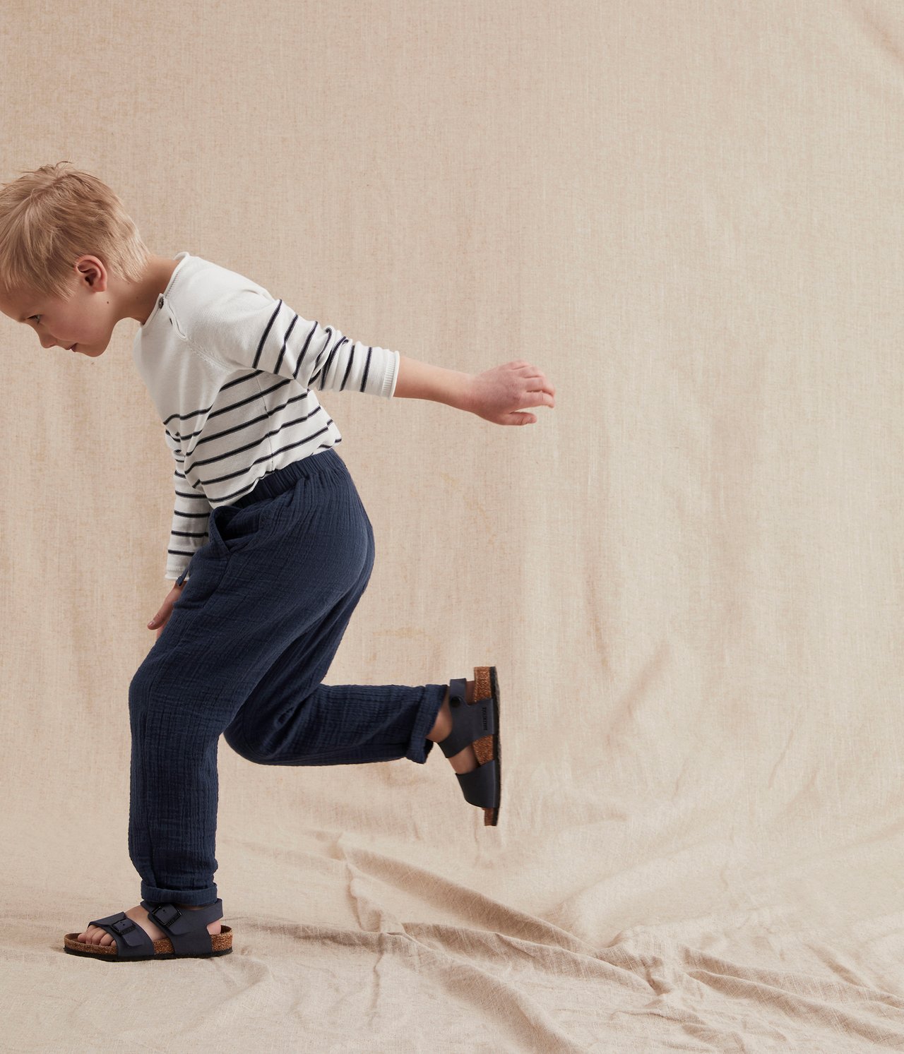 Kids blue crêpe trousers - Dunkelblau - 3