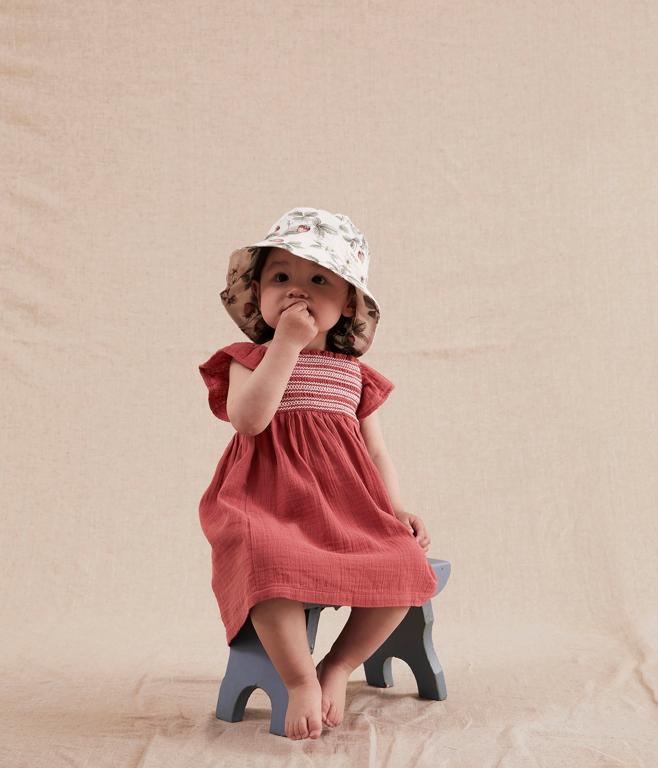 Baby red smocked dress - Rot - 2