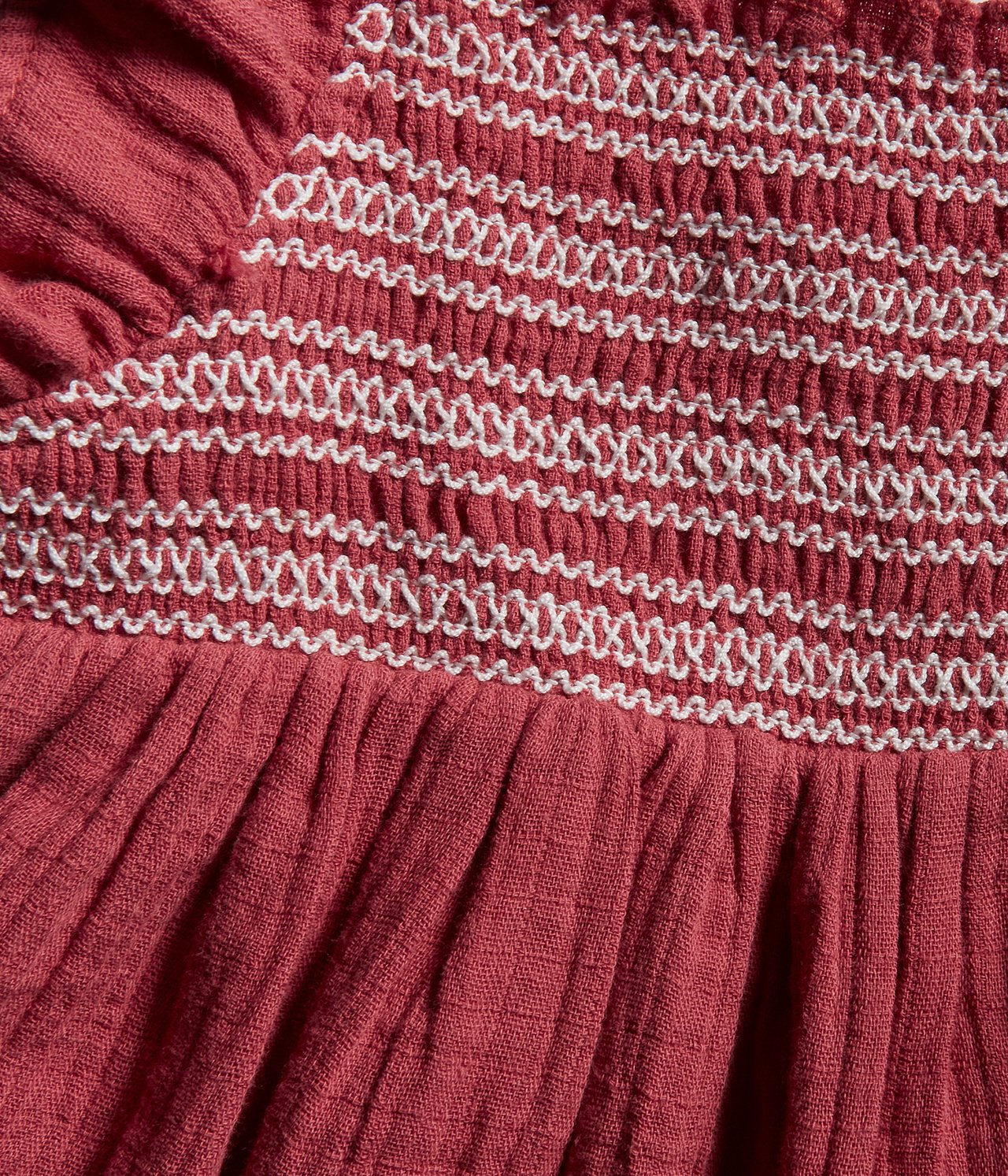 Baby red smocked dress - Rot - 5