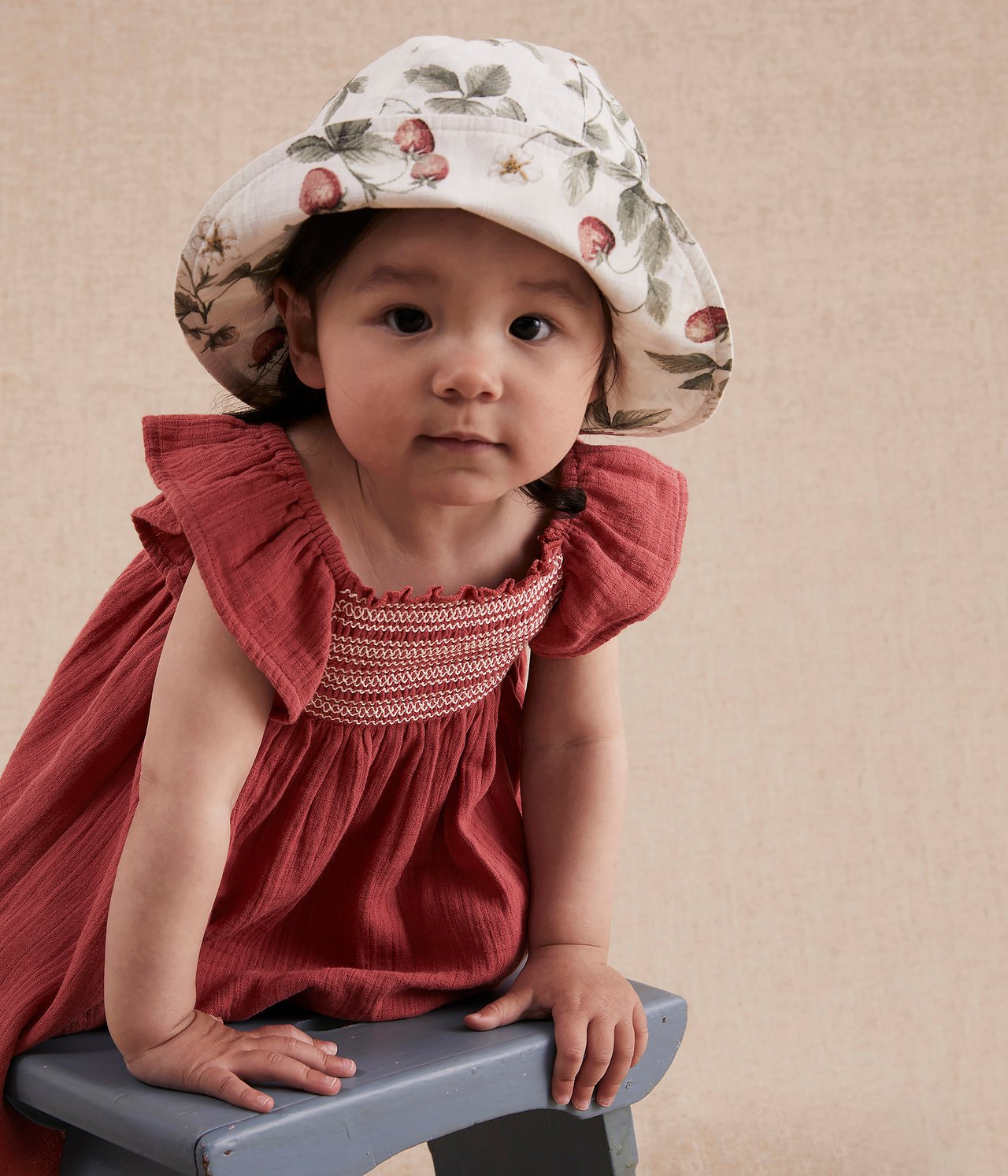 Baby red smocked dress - Rot - 1