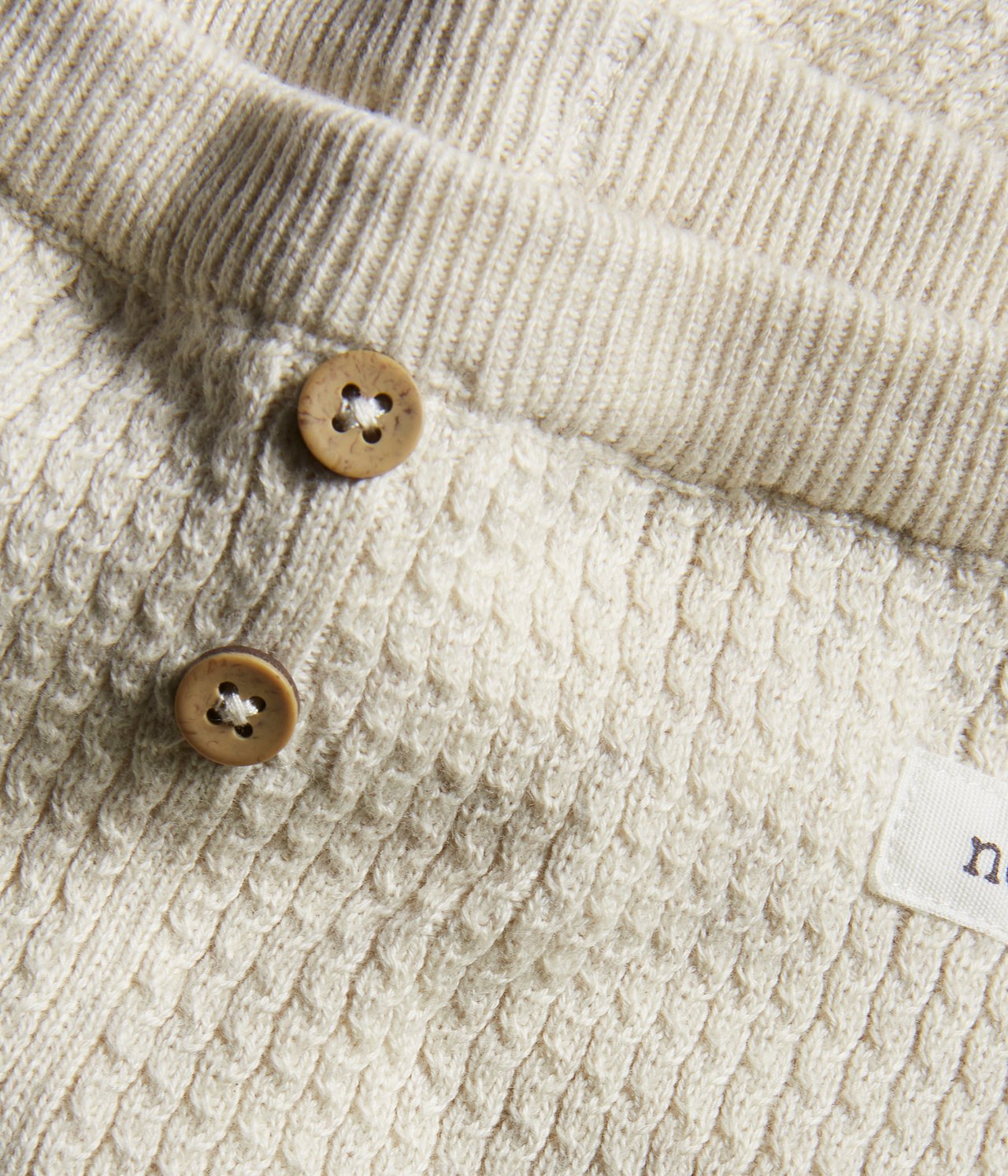 Baby beige cable knit leggings - Beige meliert - 1