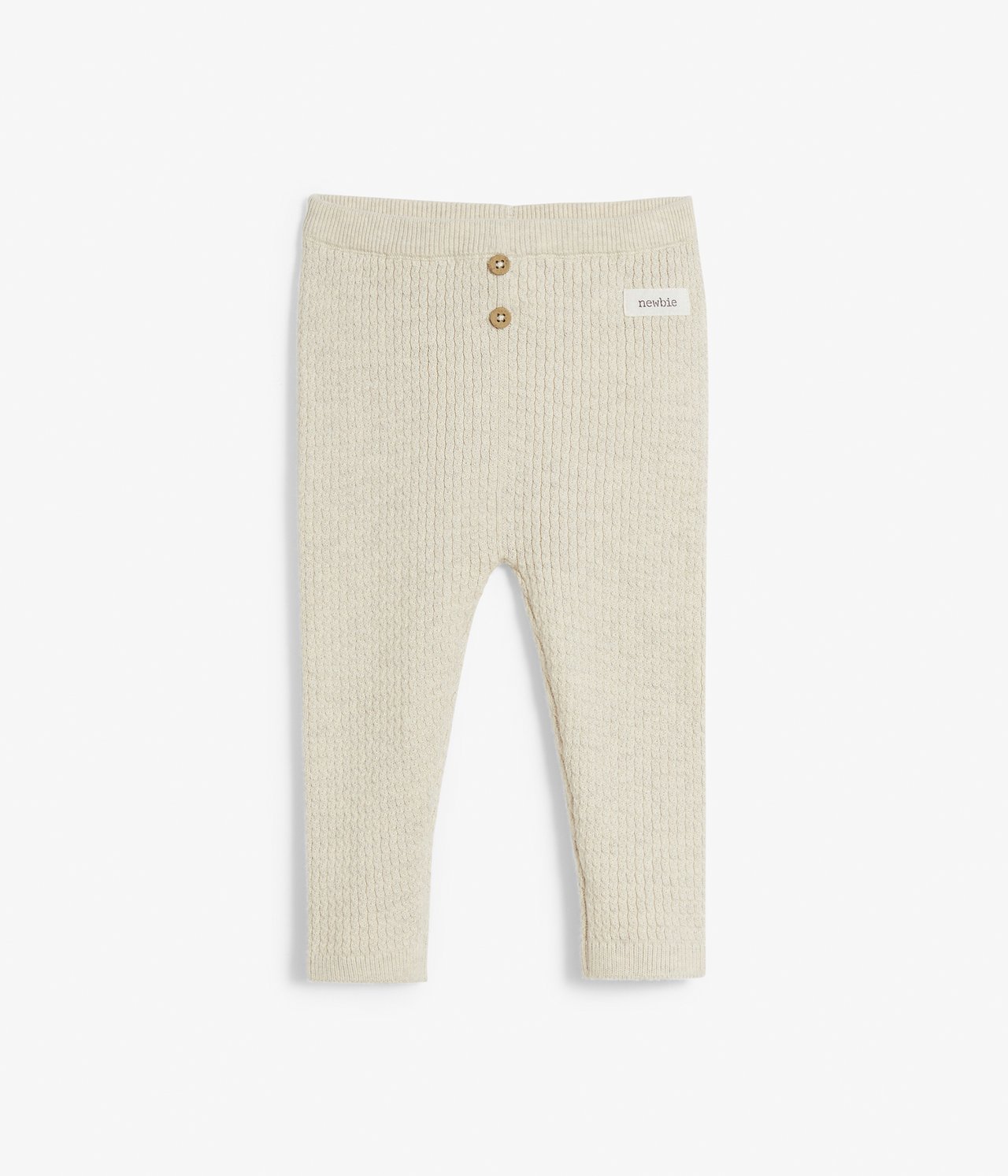 Baby beige cable knit leggings - Beige meliert - 2