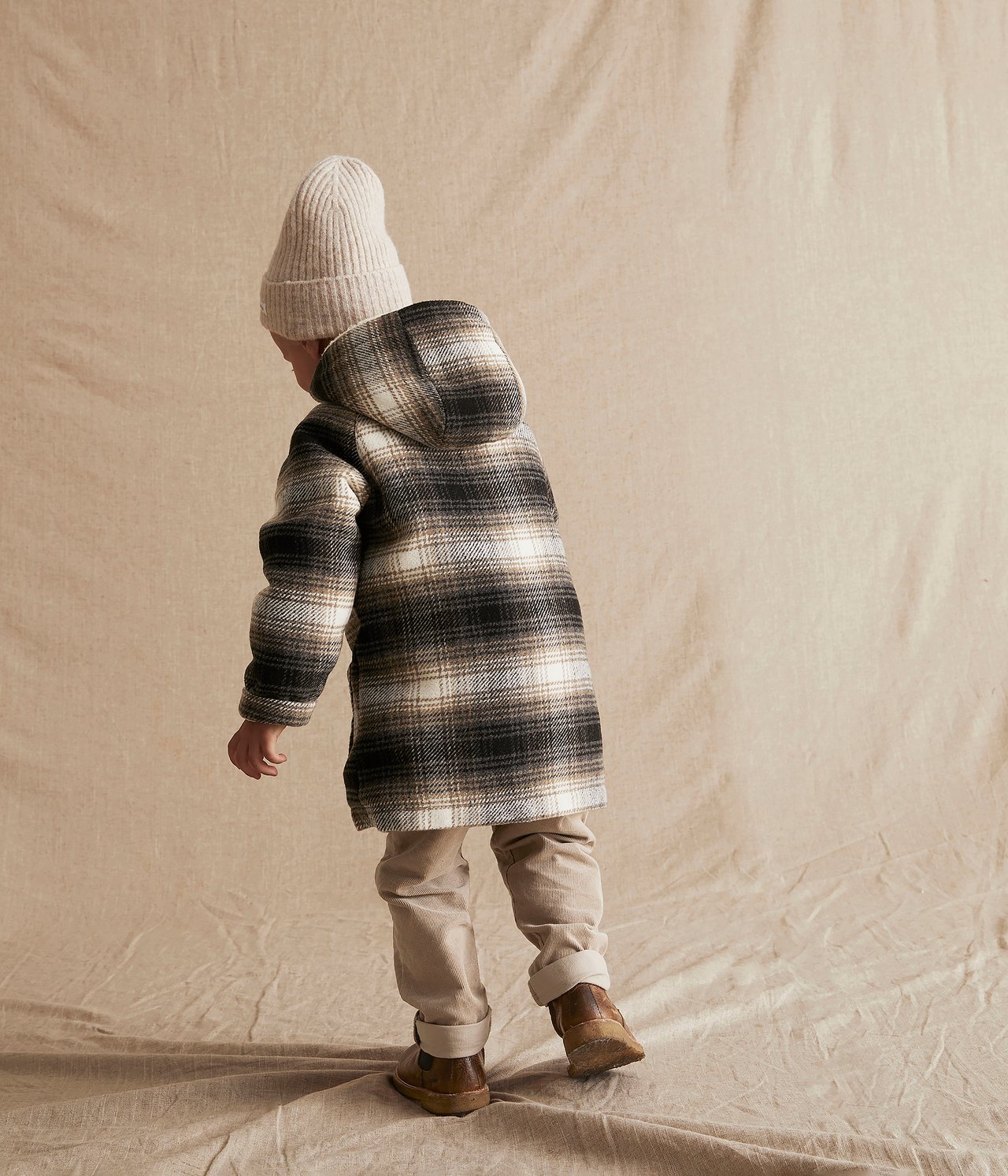 Kids grey checked coat - Grey mélange - 6