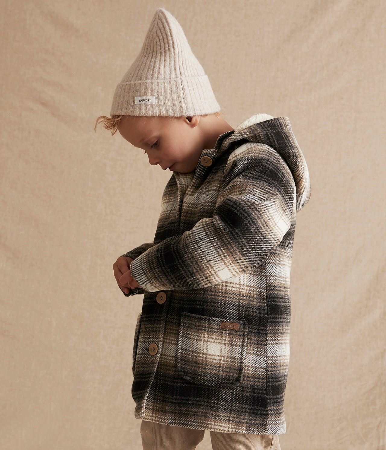 Kids grey checked coat - Grey mélange - 2