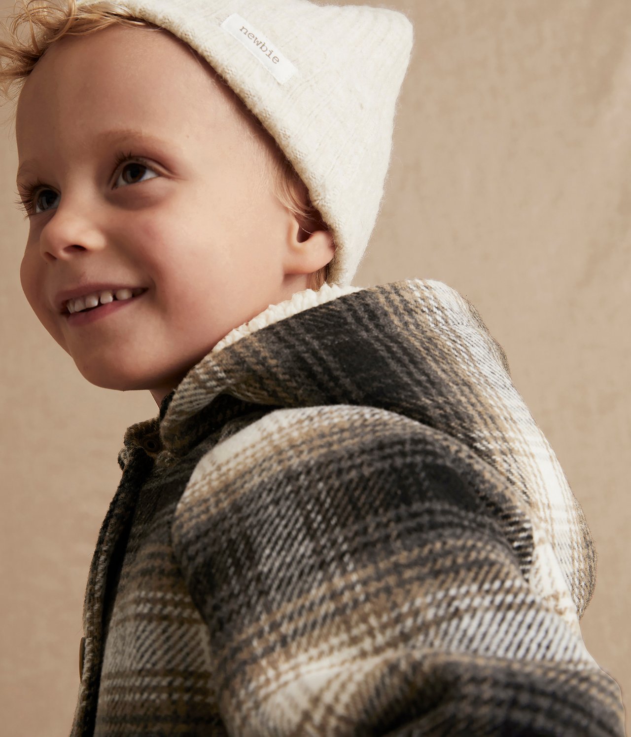Kids grey checked coat - Grey mélange - 4