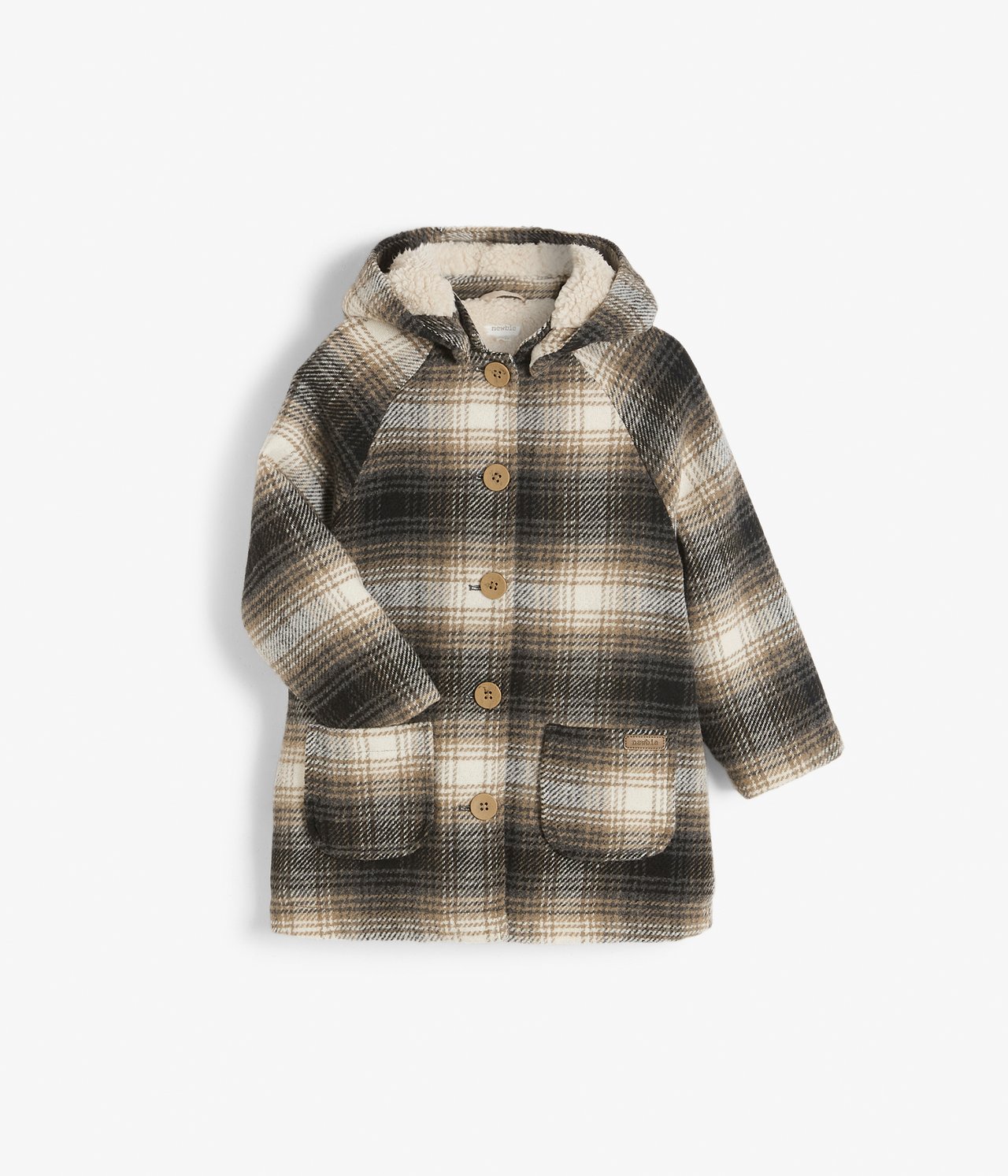 Kids grey checked coat - Grey mélange - 9