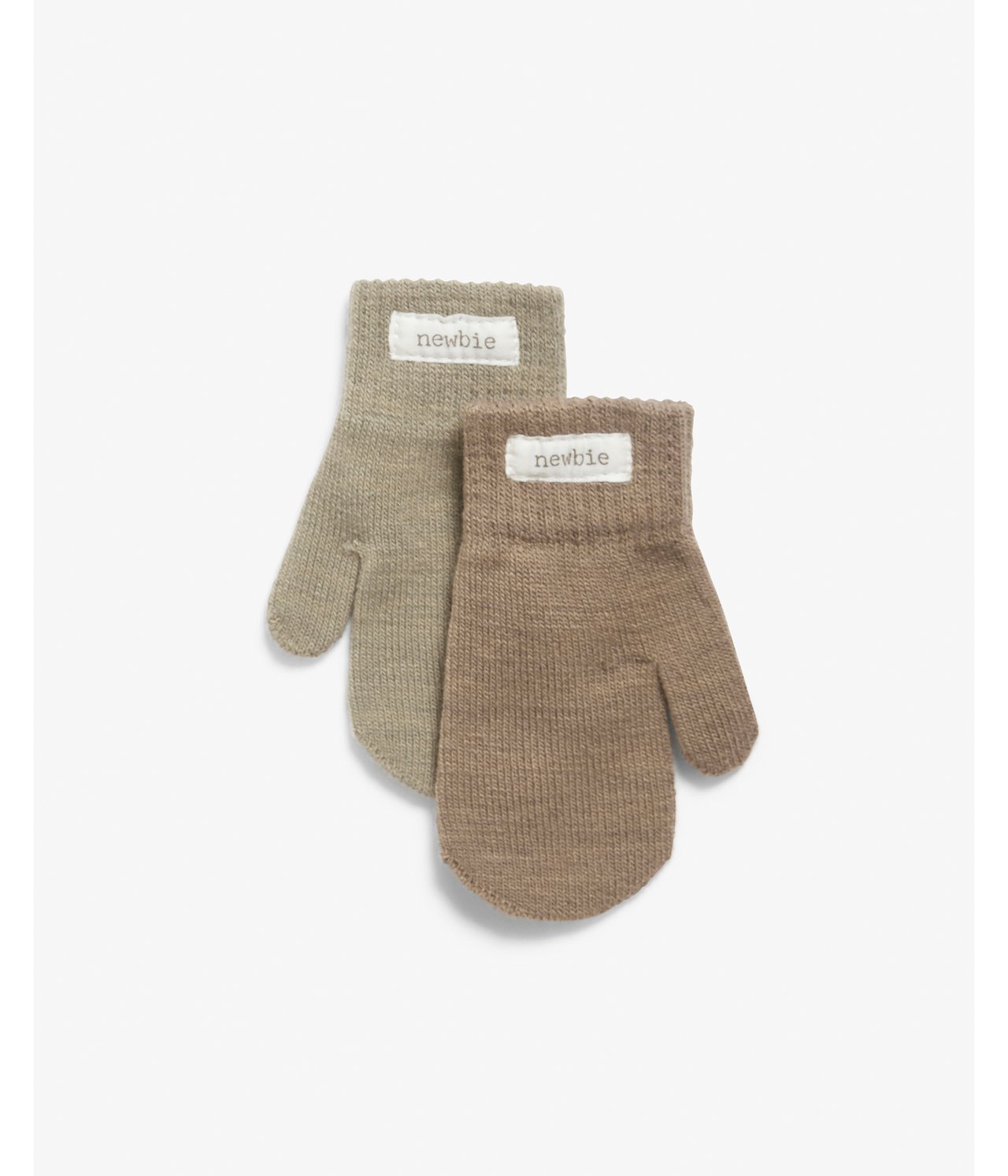 Kids brown knitted mittens 2pk - Braun - 1