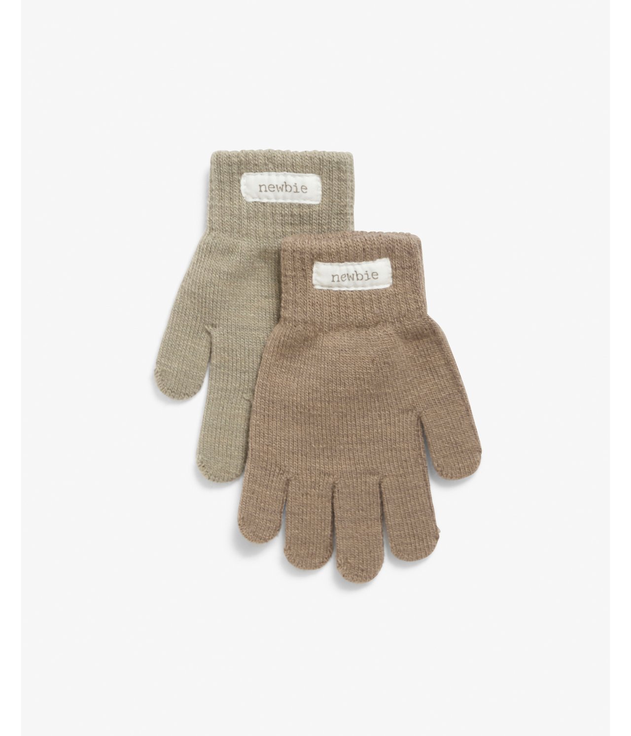 Kids brown knitted gloves 2pk - Braun - 1