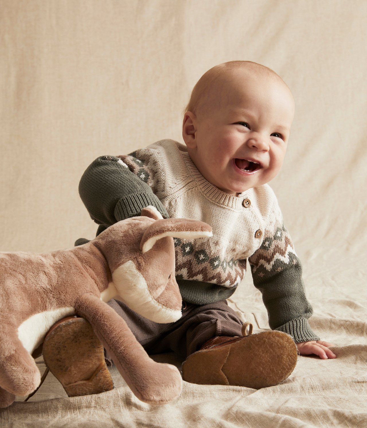 Baby jacquard knit sweater - Green - 3