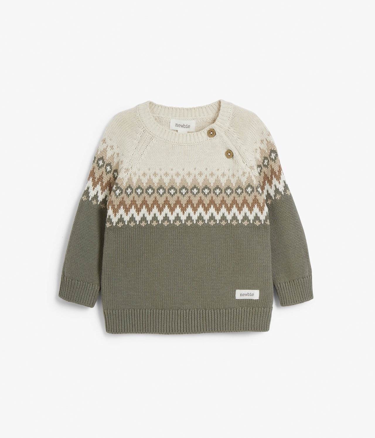 Baby jacquard knit sweater - Green - 5