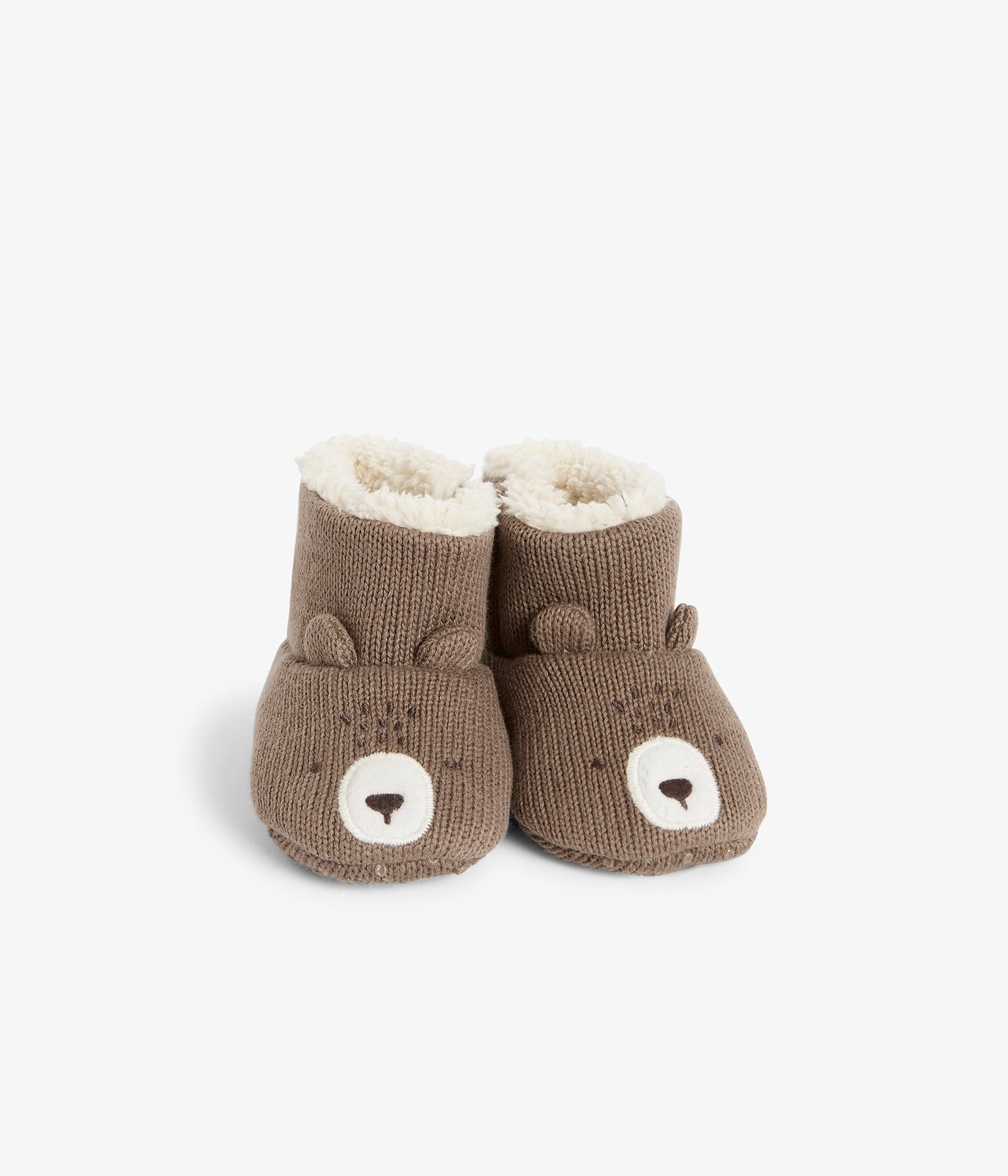 Baby brown bear booties - Brown - 1