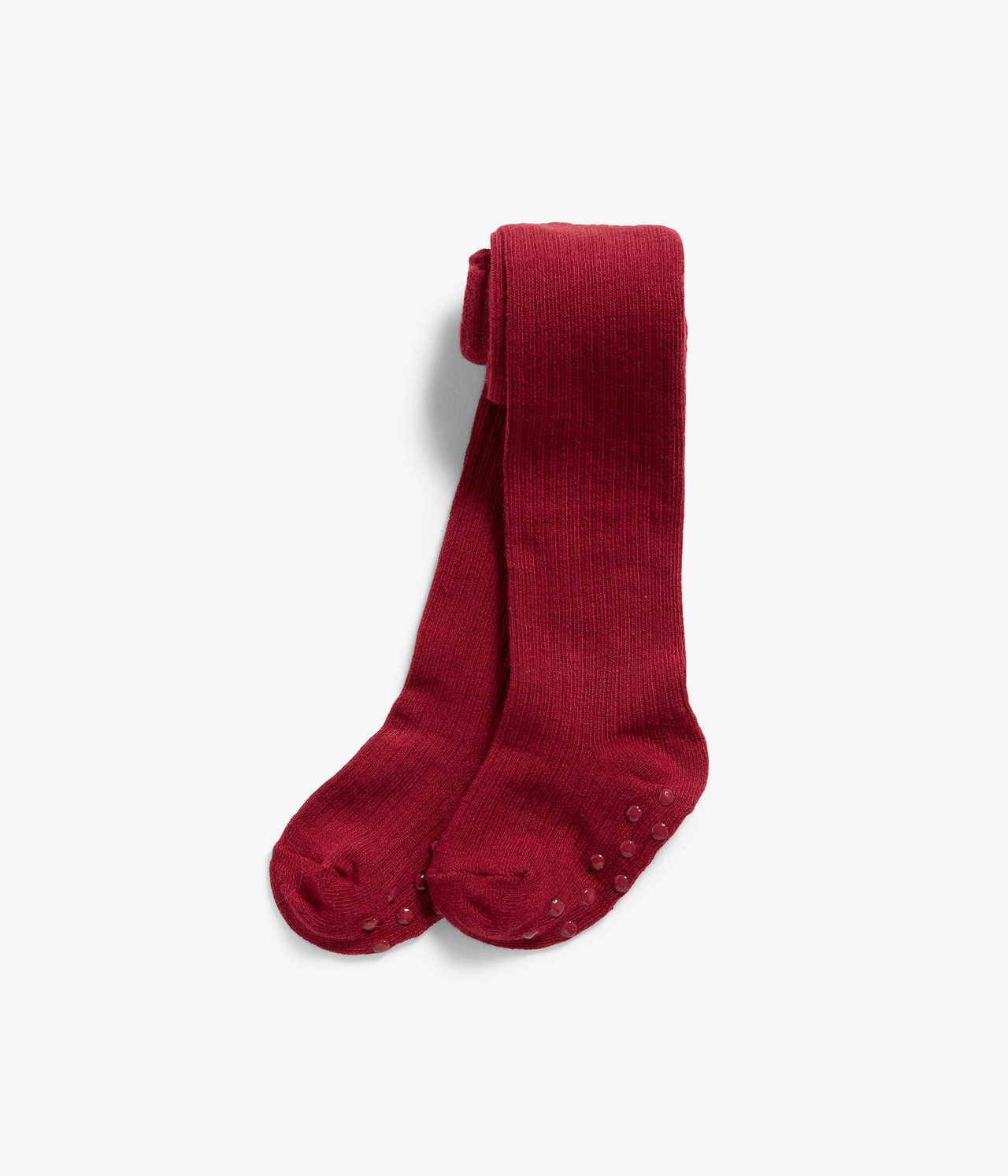 Baby red rib tights - Red - 1
