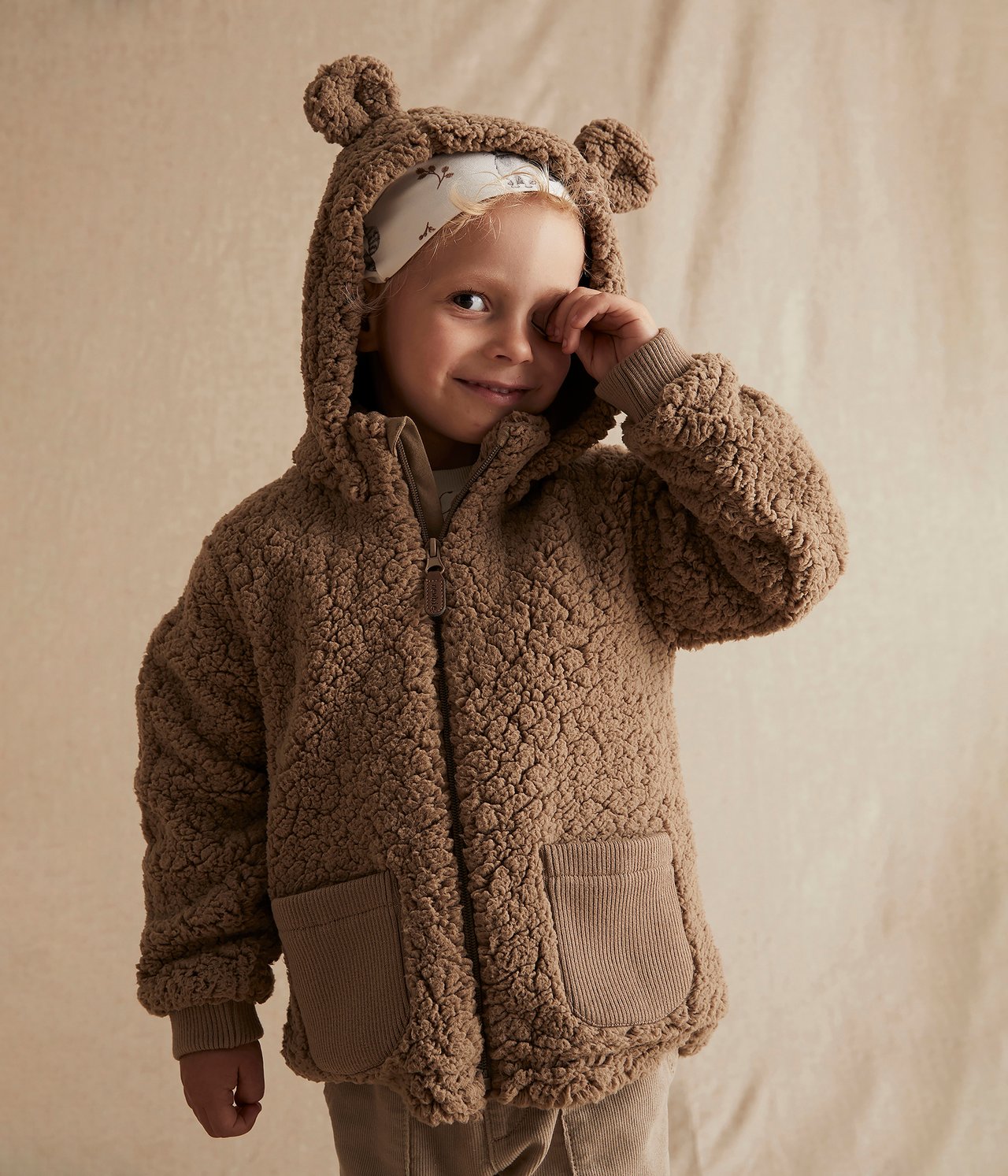 Teddy jacket - Brown - 1