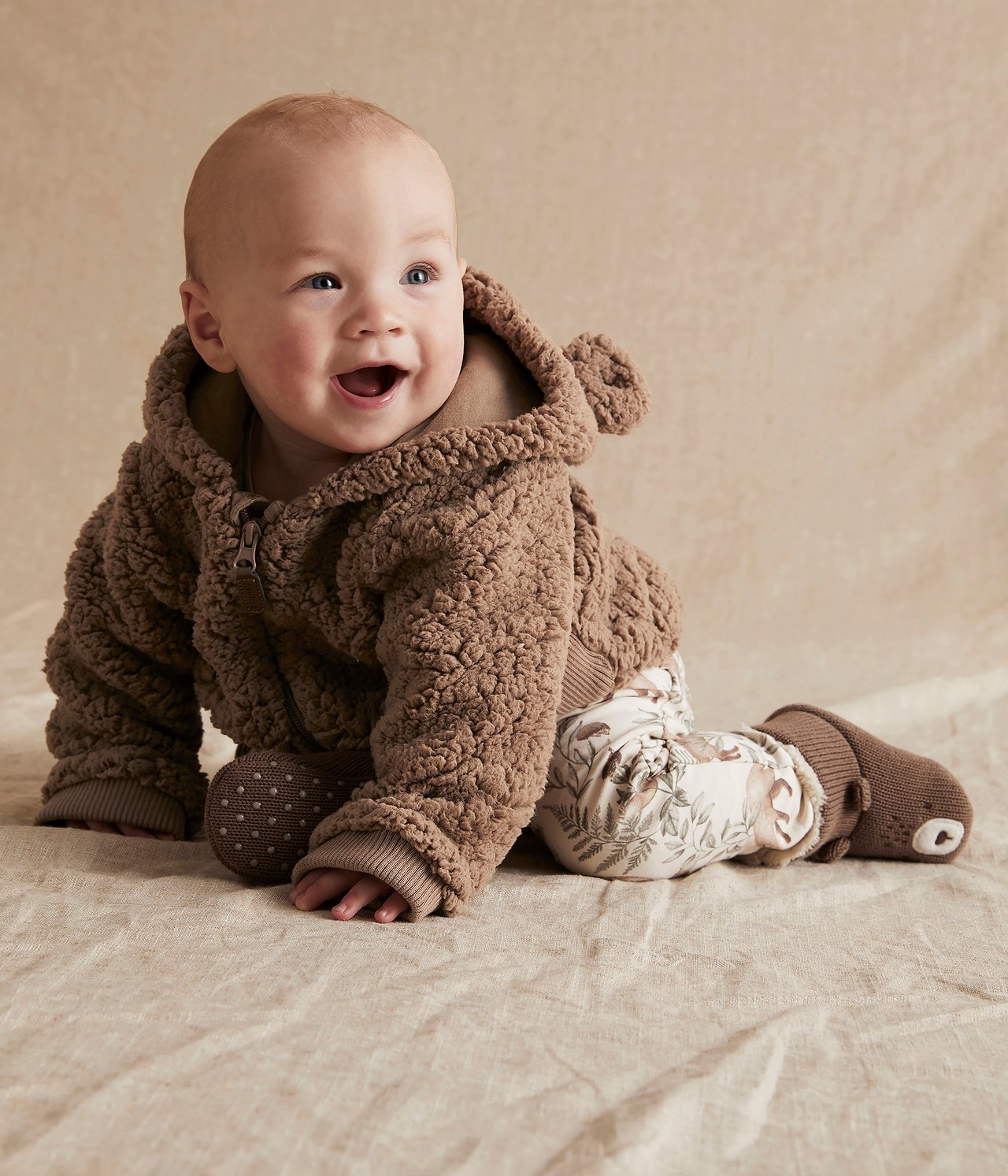 Teddy fur jacket - Brown - 1