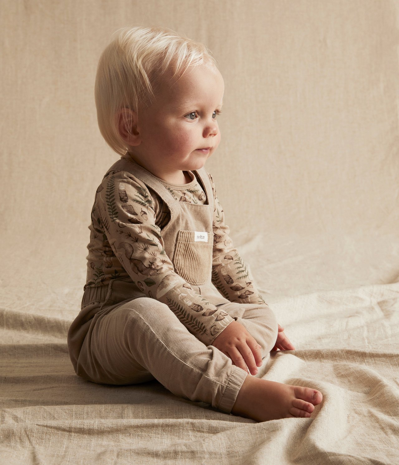Baby beige mushroom bodysuit - Beige - 1