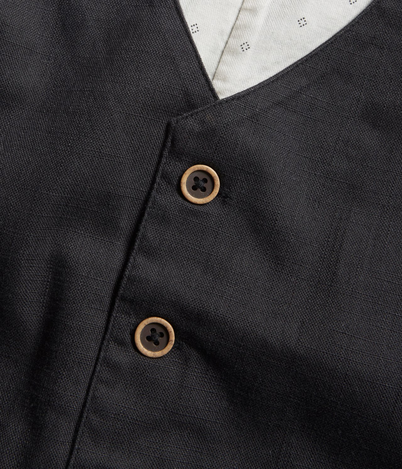 Kids button down vest - Black - 1