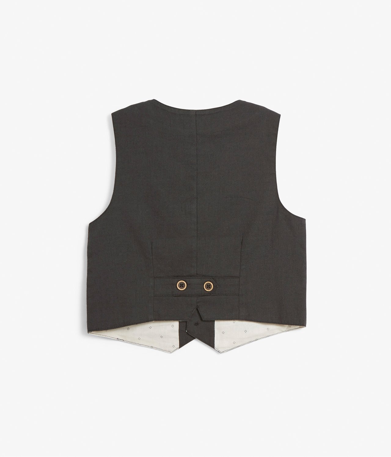 Kids button down vest - Black - 3
